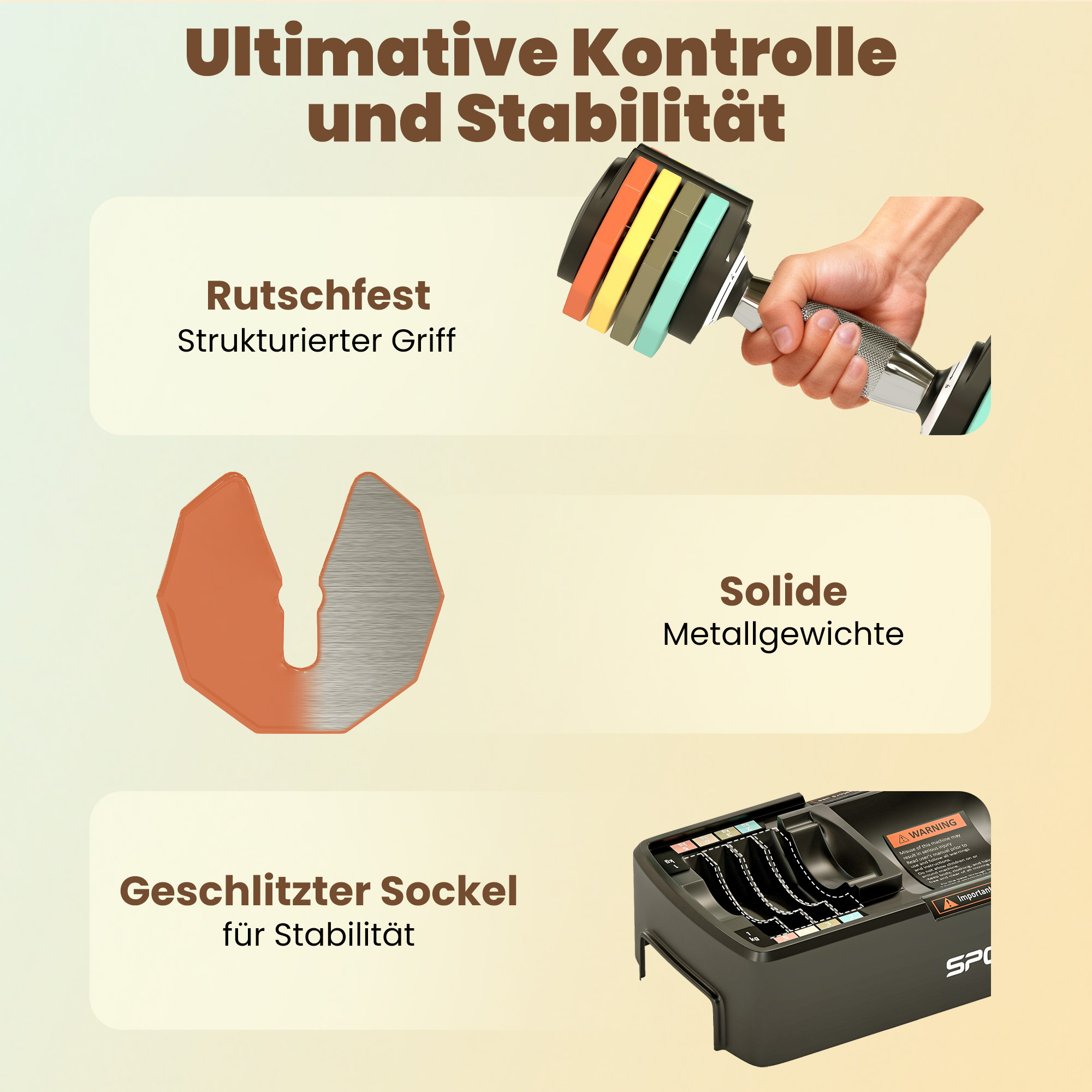 Verstellbare Hantel Set, 1-5 kg Hanteln mit Schnelleinstellung Ablagefach, rutschfest Griff Platzsparend