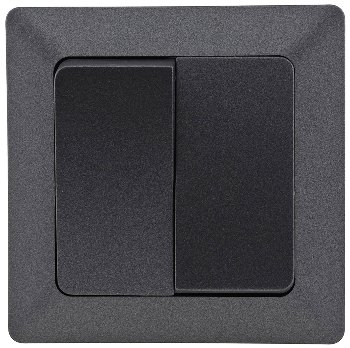 MILOS Serien-Schalter 2-fach, Anthrazit / 250V~/ 10A, inkl. Rahmen, UP