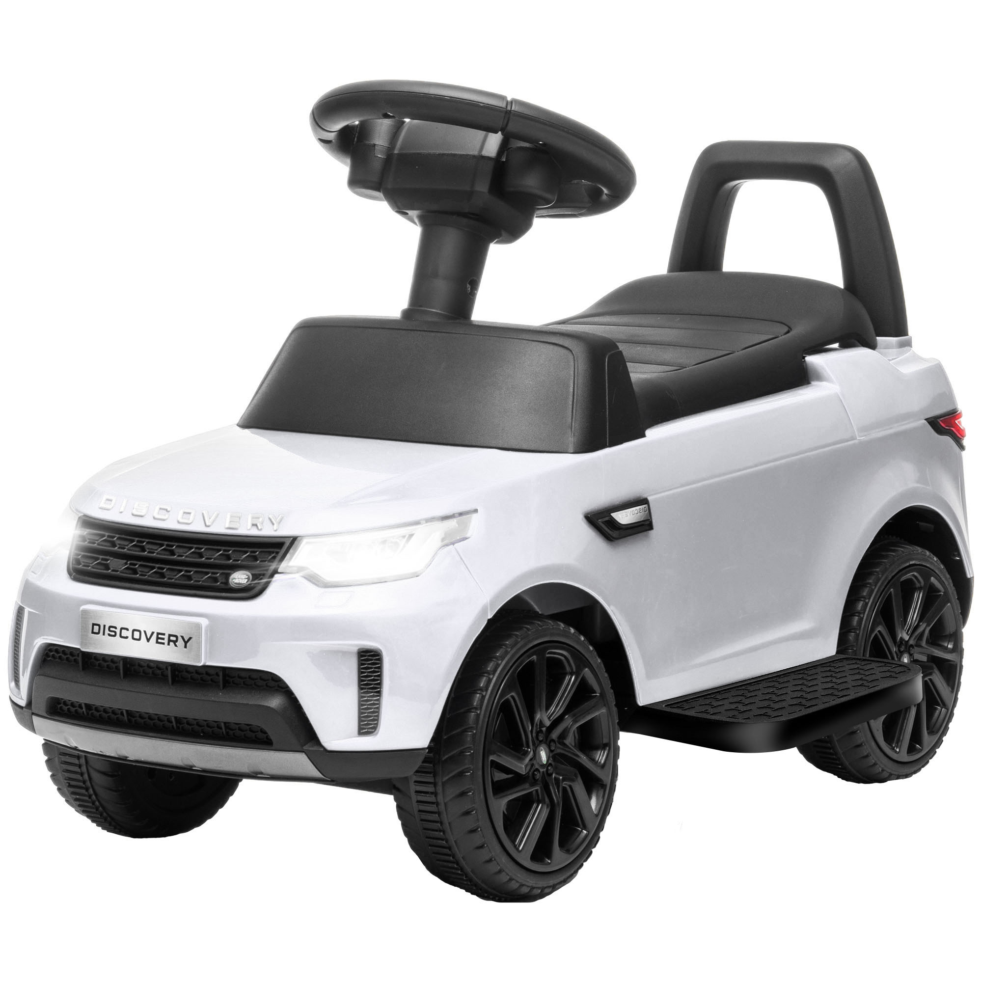 Elektro Kinderauto 6V, Land Rover, Fahr-/Schiebemodus, Scheinwerfer, Musik, Weiß Elektro Kinderauto 6V, Land Rover, Fahr-/Schiebemodus, Scheinwerfer, Musik, Weiß