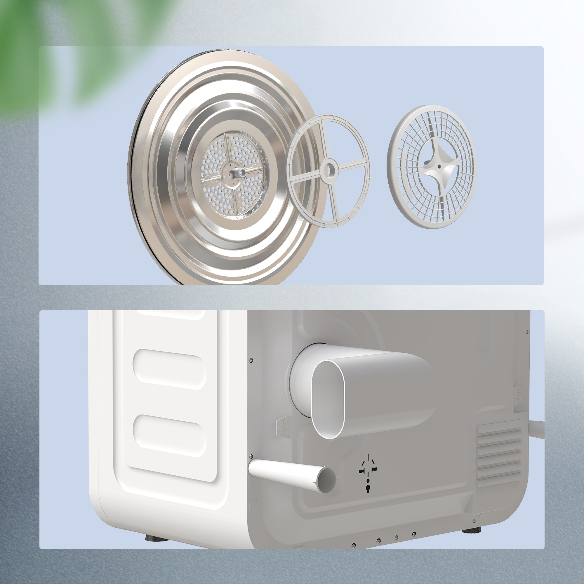 4 kg Wäschetrockner, kompaktes Design, 5 Modi, Timer, Weiß+Schwarz