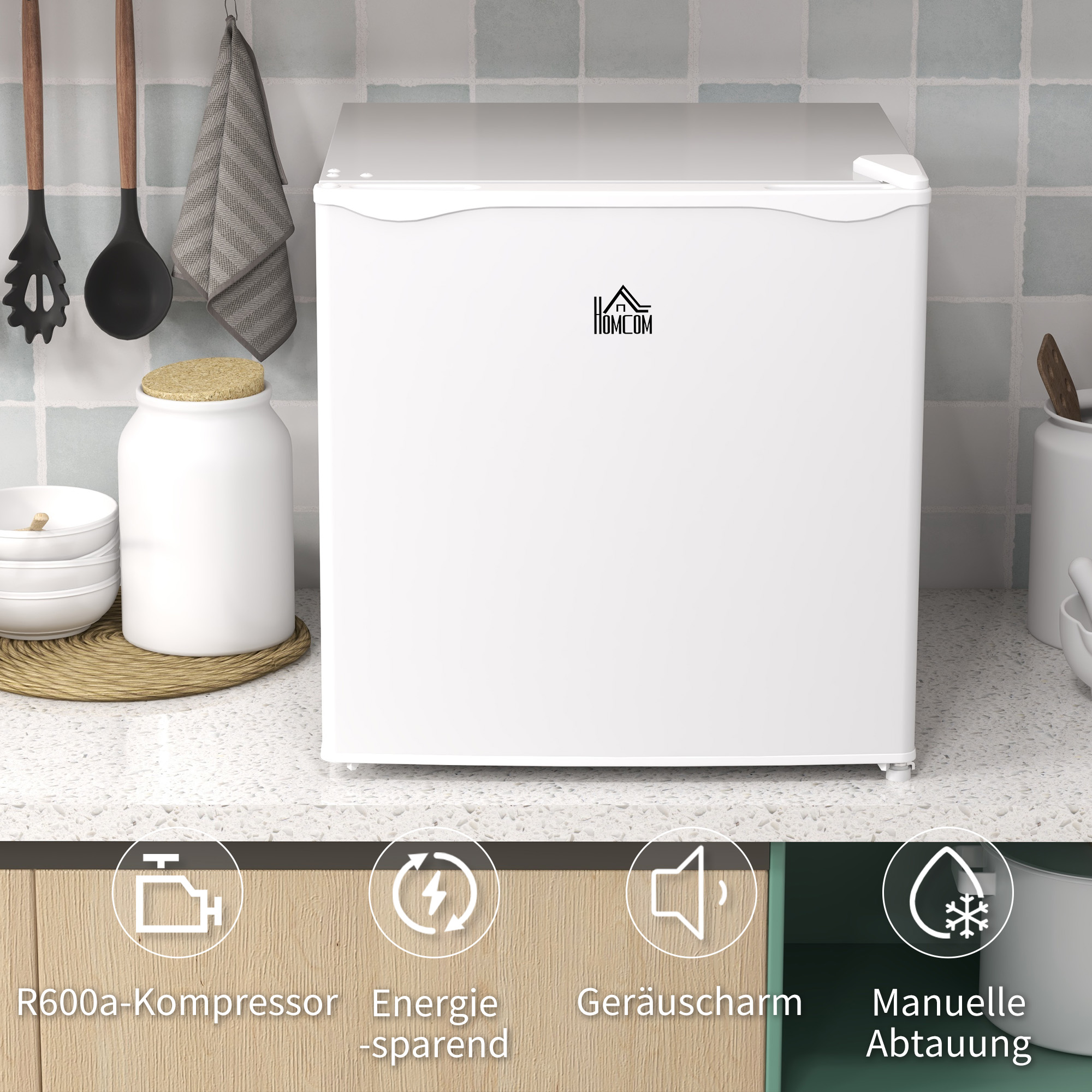 Mini-Gefrierschrank, 35 L Gefrierbox, 5-stufige Temperaturregelung, Weiß