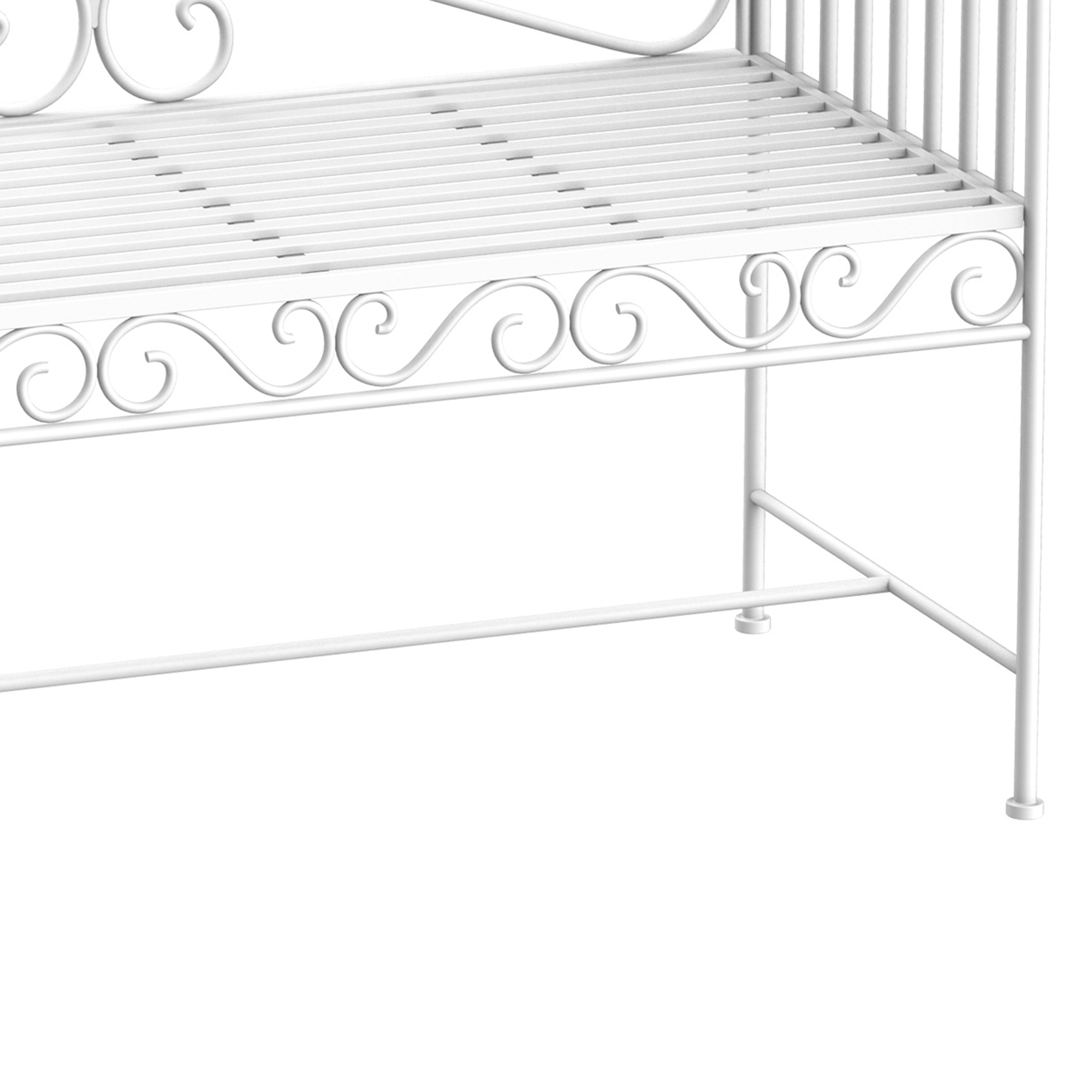 2-Sitzer Gartenbank robust, Parkbank rostfrei Sitzbank Bank Gartenmöbel 111 x 50 x 98cm, Weiß