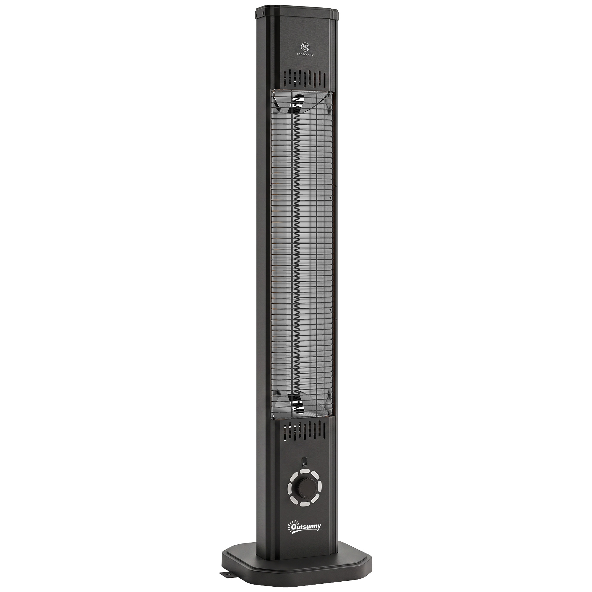 Infrarot Heizstrahler 2000W Carbonfaser Standheizstrahler mit Fernbedienung 8 Heizstufen Schutzhülle Timer Kippschutz