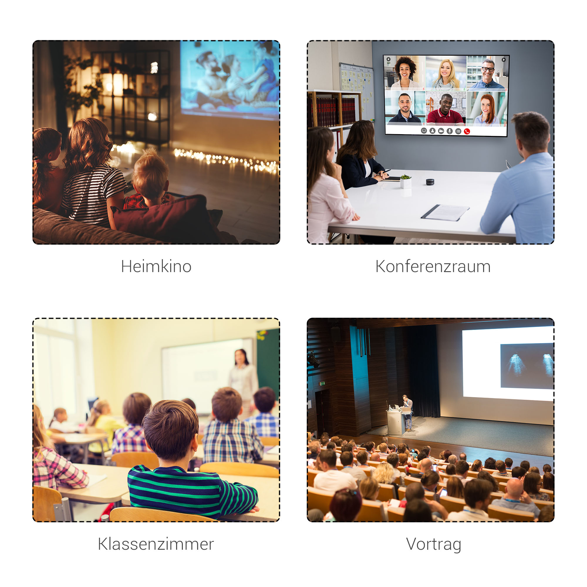 Beamer Leinwand 244 x 183 cm 120 Zoll 4:3/ 16:9 Projektionsleinwand Manuell für Heimkino