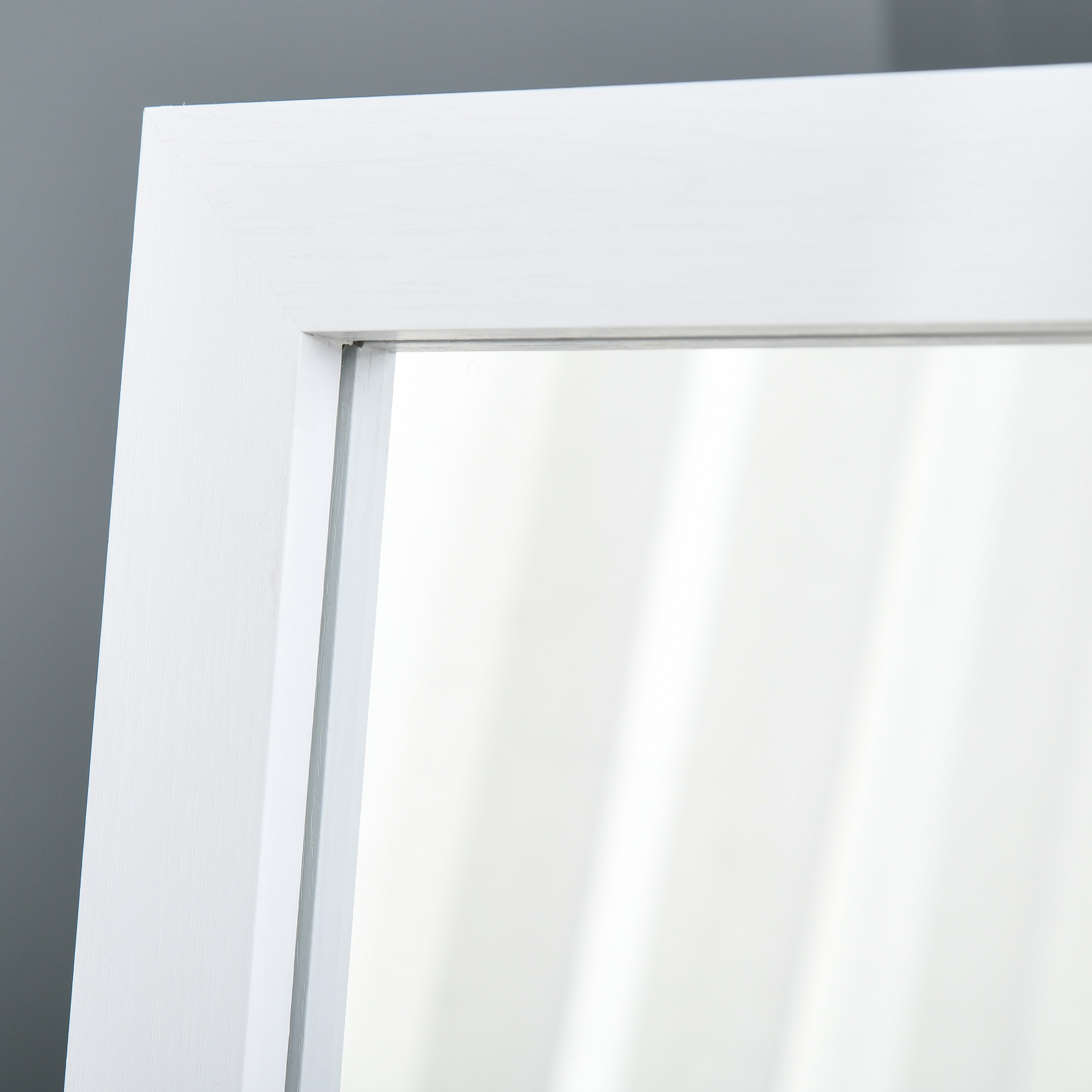 Ganzkörperspiegel, freistehend, Wandmontage, MDF-Rahmen, 37 x 37 x 154 cm, Weiß