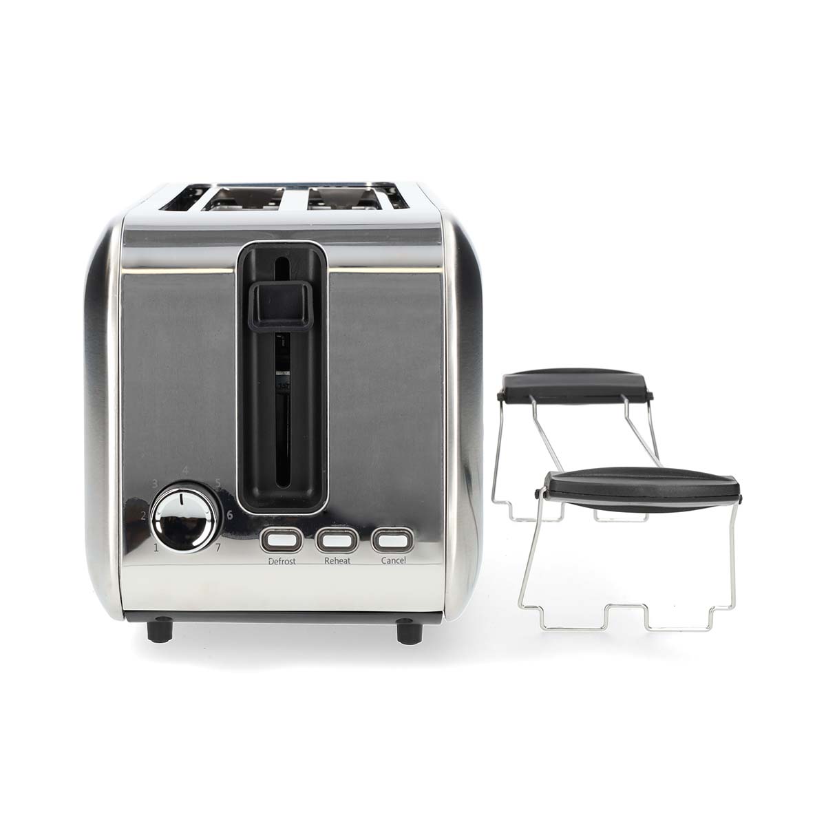 Toaster | 4 Brotscheiben | 2 Lange Schlitze | Bräunungsstufen: 7 | Auftaufunktion | Aluminium / Silber