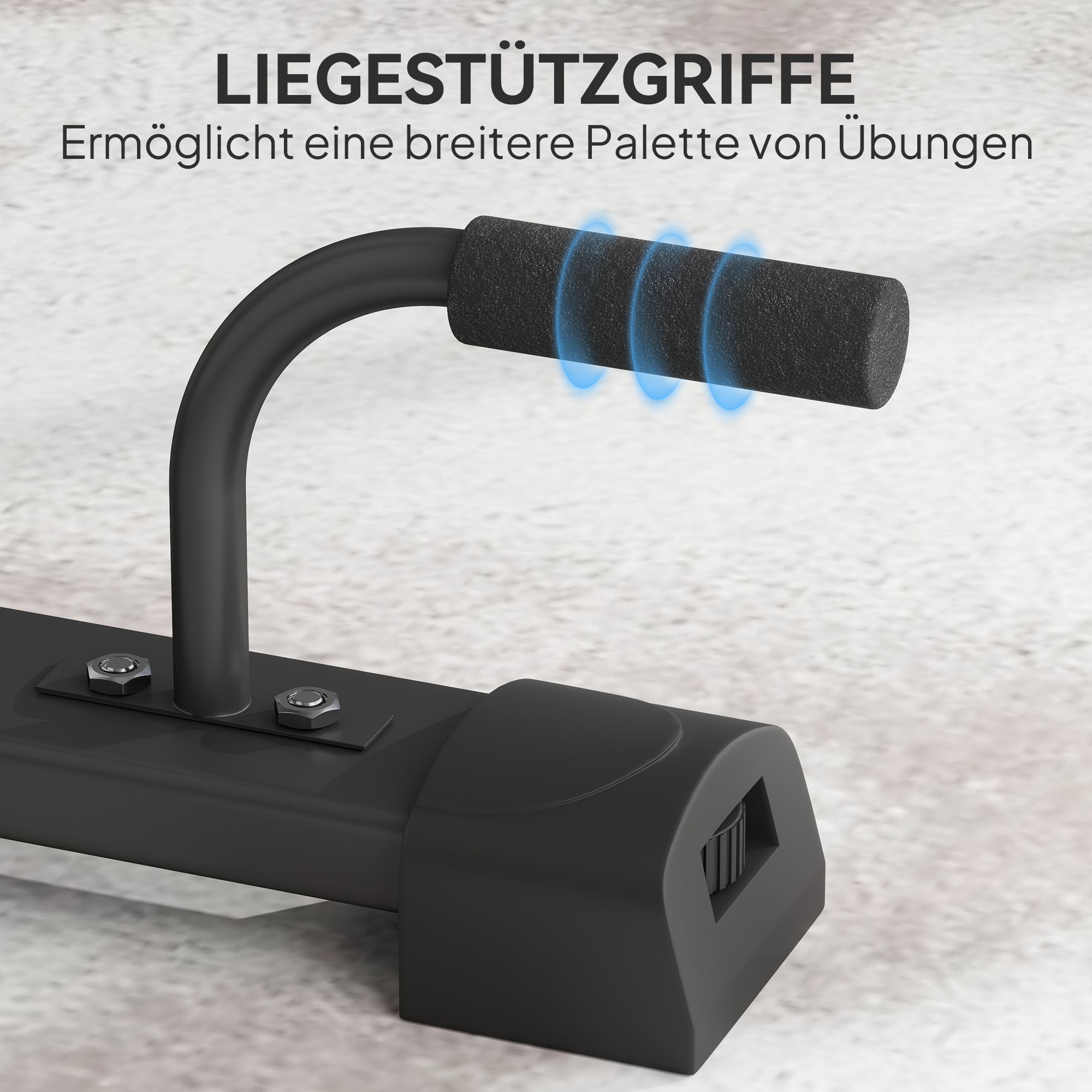 Dip-Station, Liegestütz-Ständer, 93-117 cm höhenverstellbar, 540 kg Belastbarkeit, Ganzkörper-Training, Schwarz