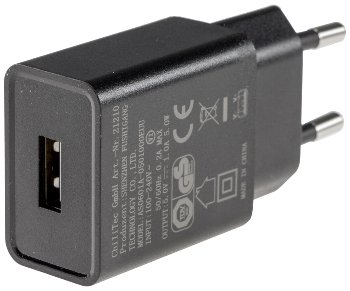Stecker-Netzteil mit USB "CTN-0510", Ein 110-240V~, Aus 5V=, 1A, 5W, schwarz
