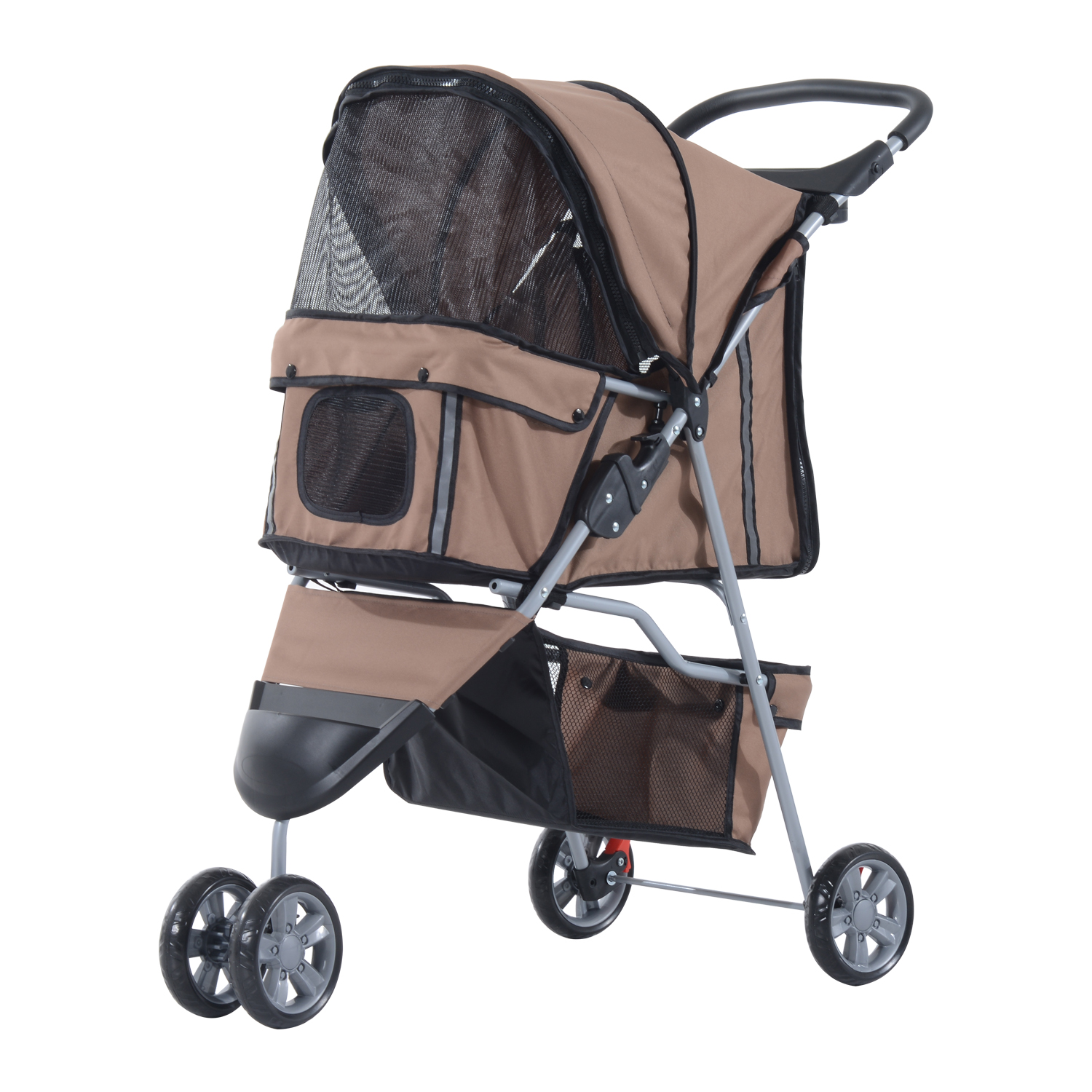 Hundebuggy Hundewagen bis 10 kg Klappbar Bodenkorb 2 Becherhalter verstellbares Vordach Kaffeebraun Hundebuggy Hundewagen bis 10 kg Klappbar Bodenkorb 2 Becherhalter verstellbares Vordach Kaffeebraun