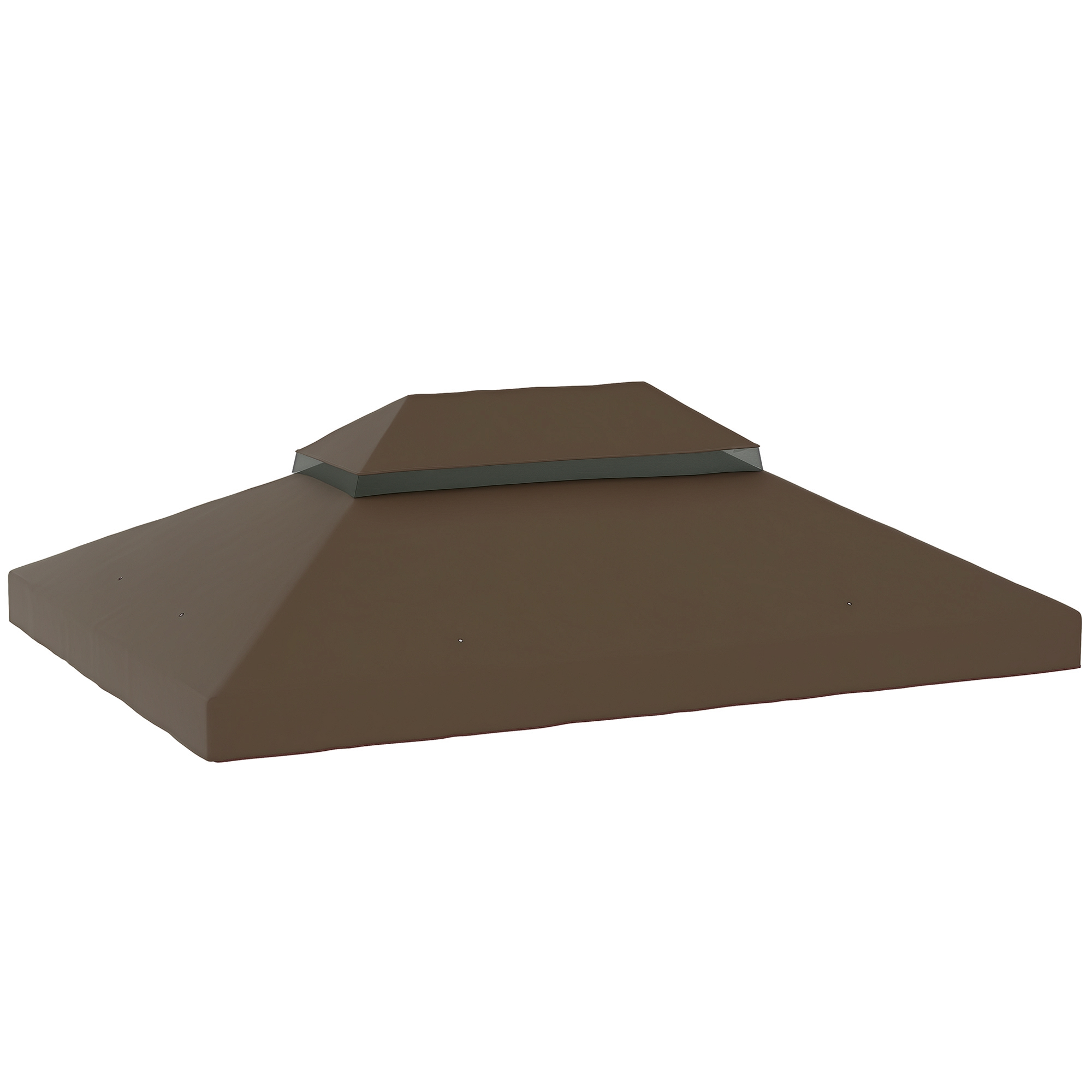 Abdeckung für Gartenpavillon 3x4 m, 2-lagig, aus Oxford-Gewebe 600D mit Abflussöffnungen, Kaffee