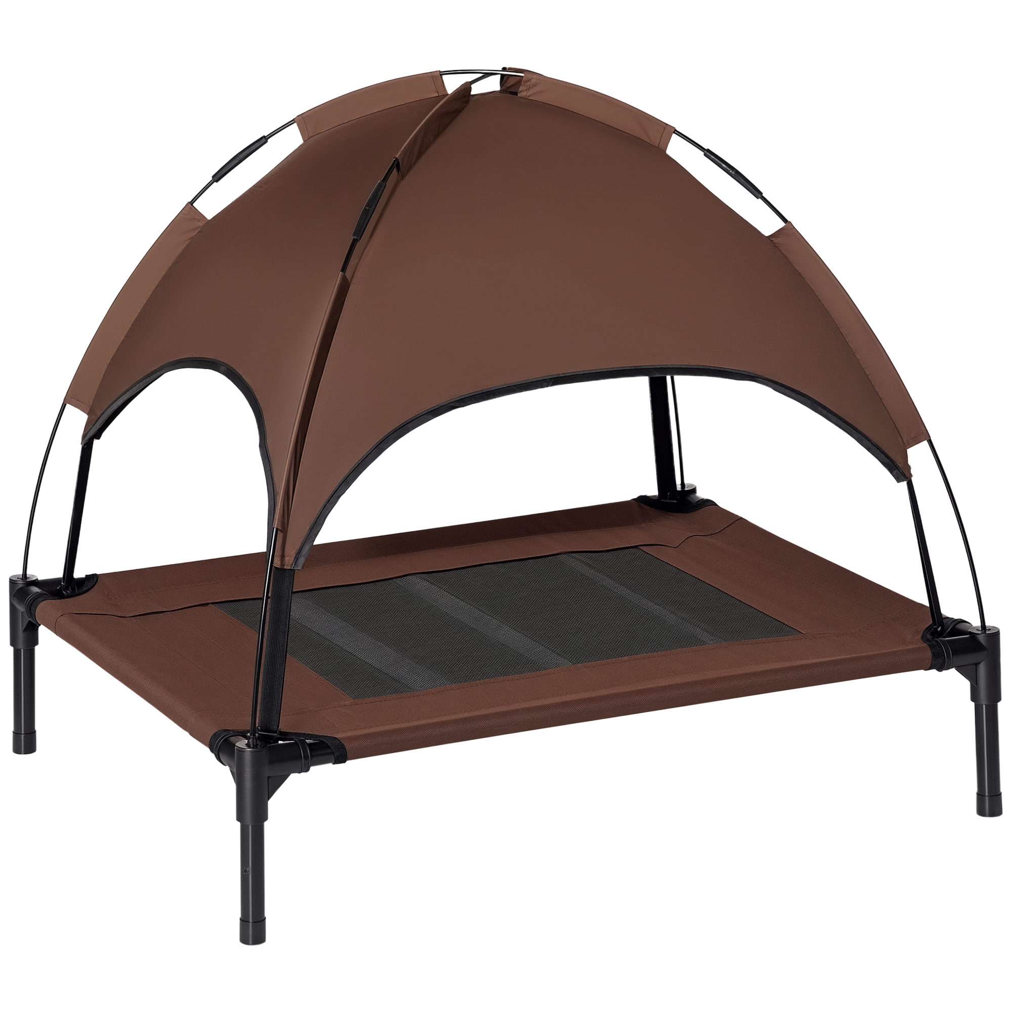 erhöhtes Hundebett mit Baldachin, Haustierbett, Hundeliege outdoor mit Dach, Atmungsaktiv, Taftstoff für Camping Kaffee 76 x 61 x 73 cm erhöhtes Hundebett mit Baldachin, Haustierbett, Hundeliege outdoor mit Dach, Atmungsaktiv, Taftstoff für Camping Kaffee 76 x 61 x 73 cm
