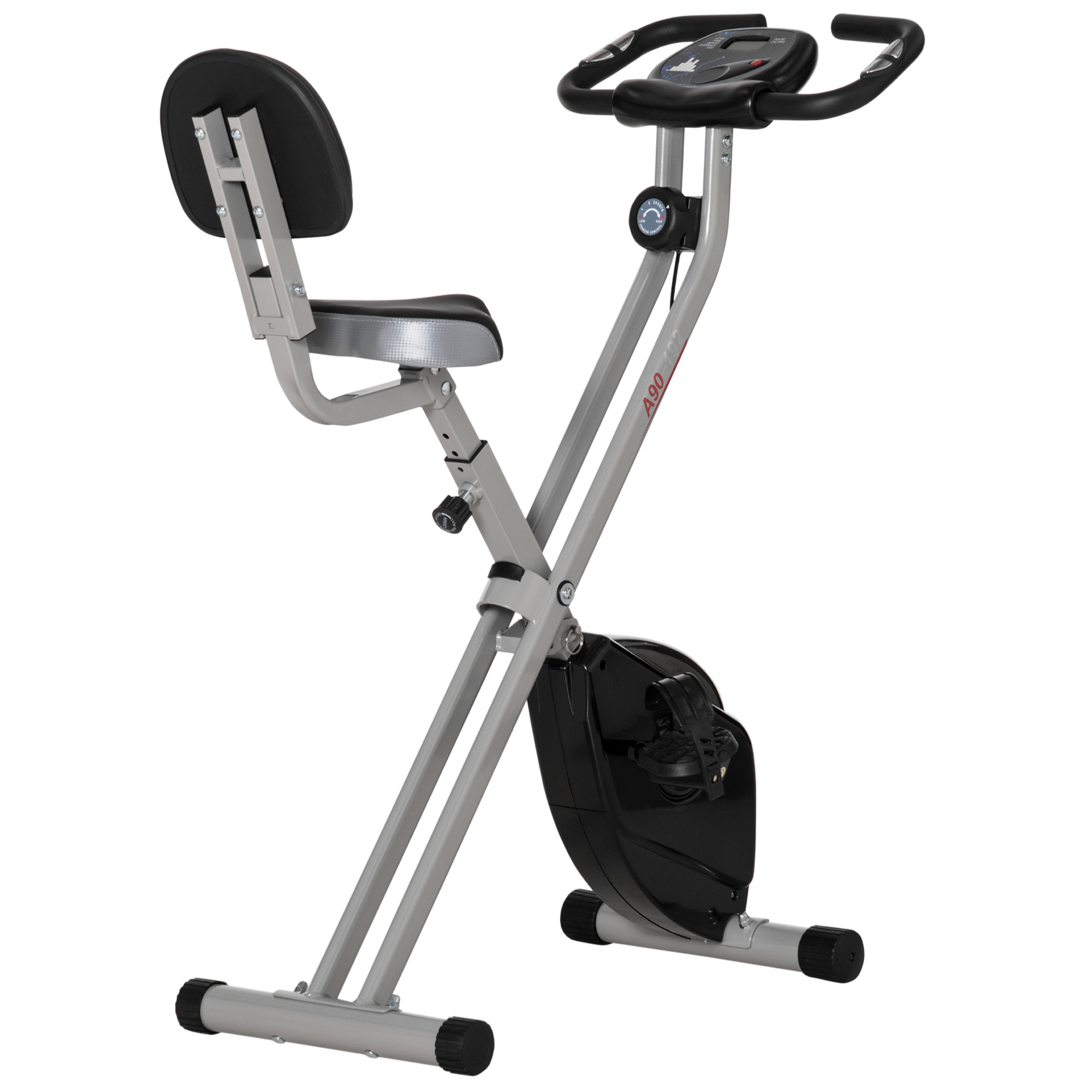 Heimtrainer Fahrradtrainer mit 8 stufig einstellbarem Magnetwiderstand höhenverstellbar Stahl Schwarz+Grau