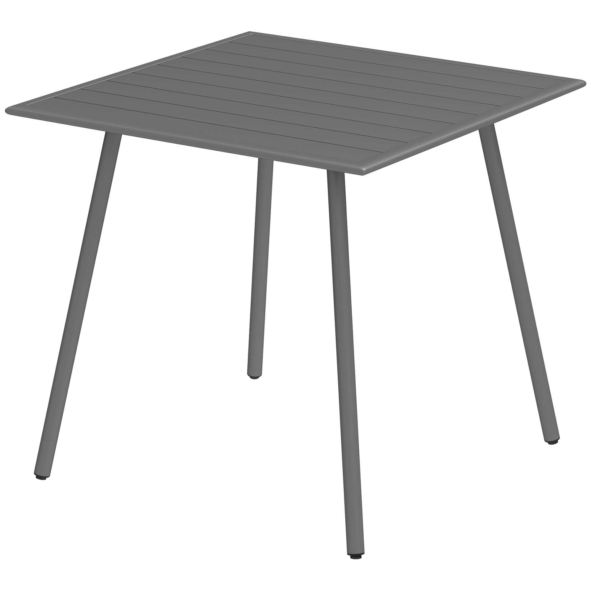 Gartentisch, Outdoor-Esstisch für 4 Personen, Stahlrahmen, leicht zu reinigen, rostbeständig, 80 x 80 x 74 cm, Grau Gartentisch, Outdoor-Esstisch für 4 Personen, Stahlrahmen, leicht zu reinigen, rostbeständig, 80 x 80 x 74 cm, Grau