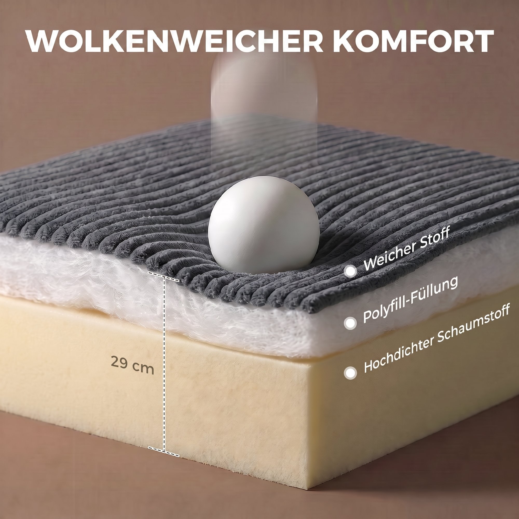 2-in-1 Bodensessel aus Cord, klappbares Bodensofa zum Lesen, Gaming & Meditieren, Schlafsofa für Schlafzimmer