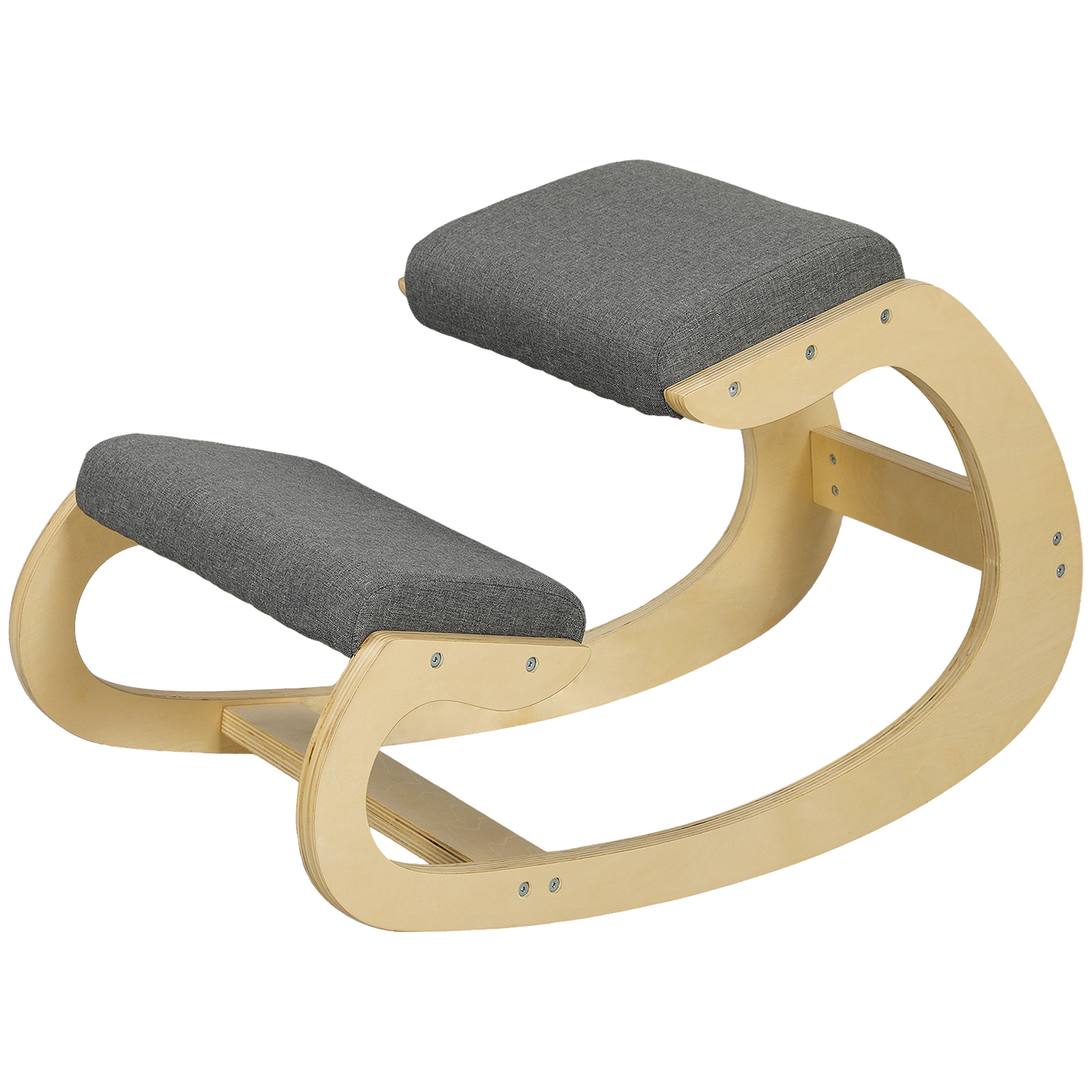 ergonomischer, schaukelnder Kniehocker für Homeoffice, zur Verbesserung der Körperhaltung, Grau