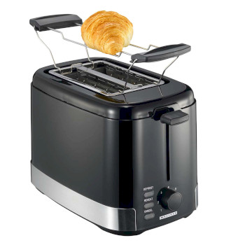 Hochkant-Toaster 2 Scheiben 800W schwarz/Edelstahl