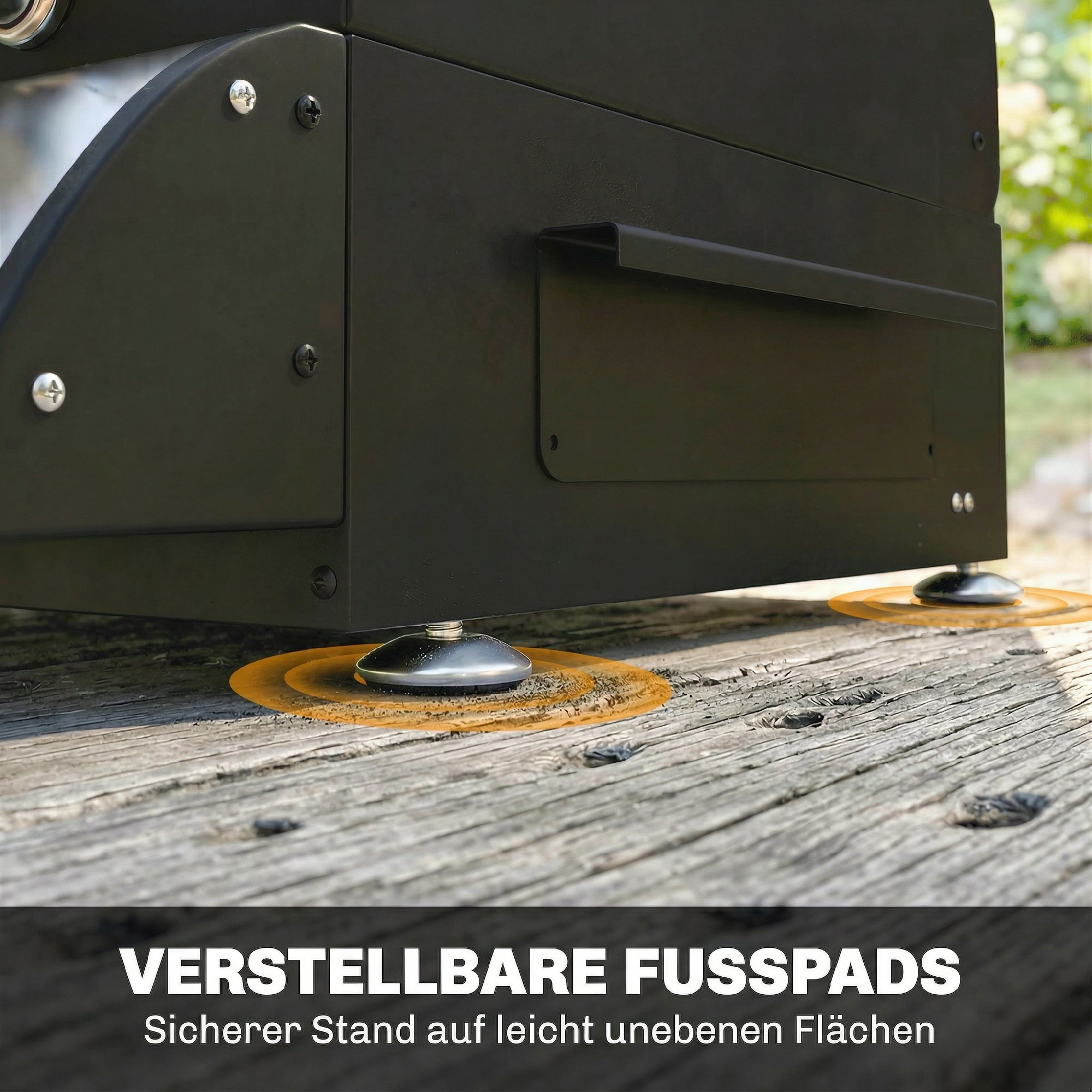 Gasgrill 7,5 KW Tragbarer Tischgrill mit 3 Brenner Seitentisch Bratenplatte Emaille-Grillroste Fettauffangschale