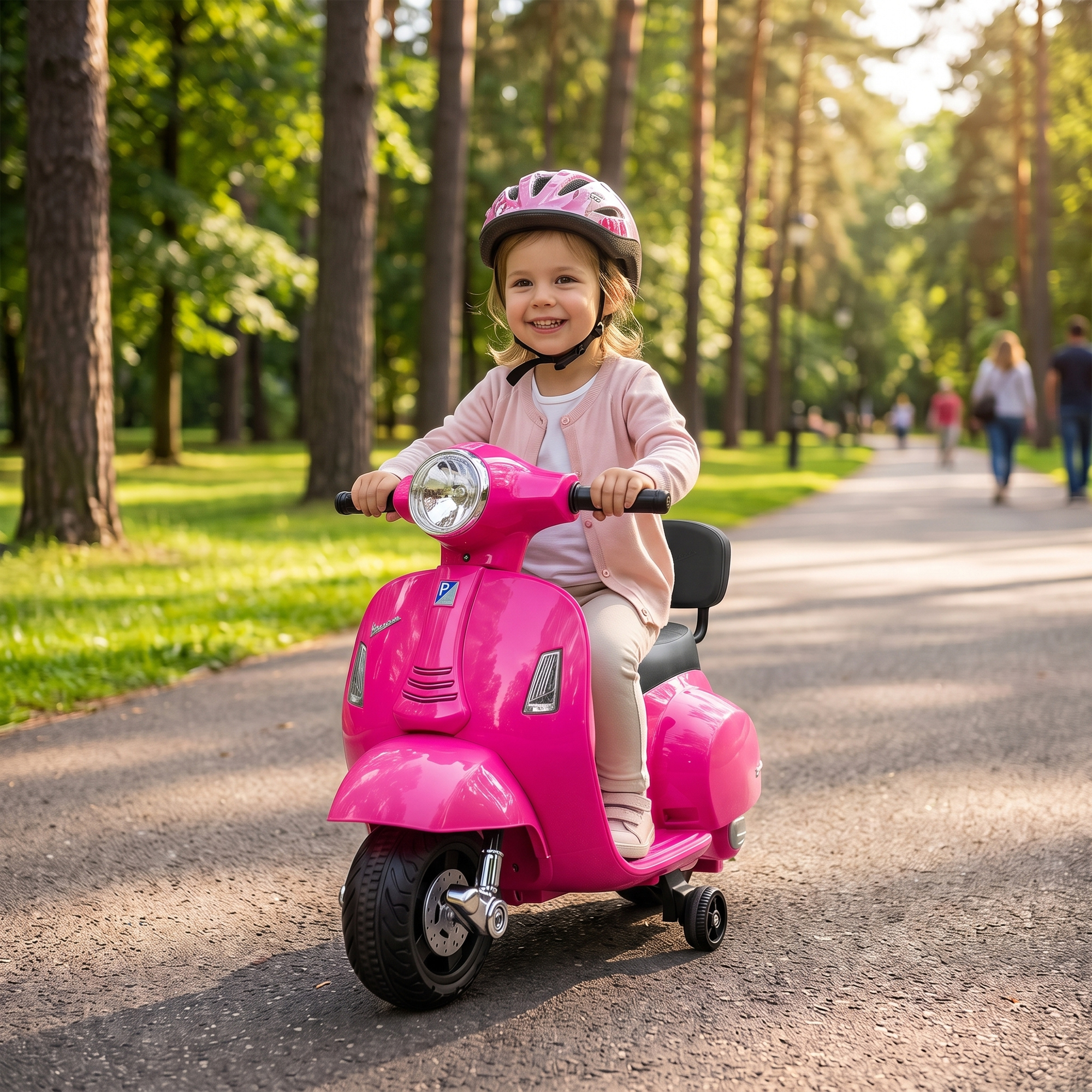 Elektro Motorrad Kinder Mini Vespa GTS 6V Elektromotorrad mit Lithium-Akku Ergonomischer Sitz Rückenlehne 1,5-3 Jahren