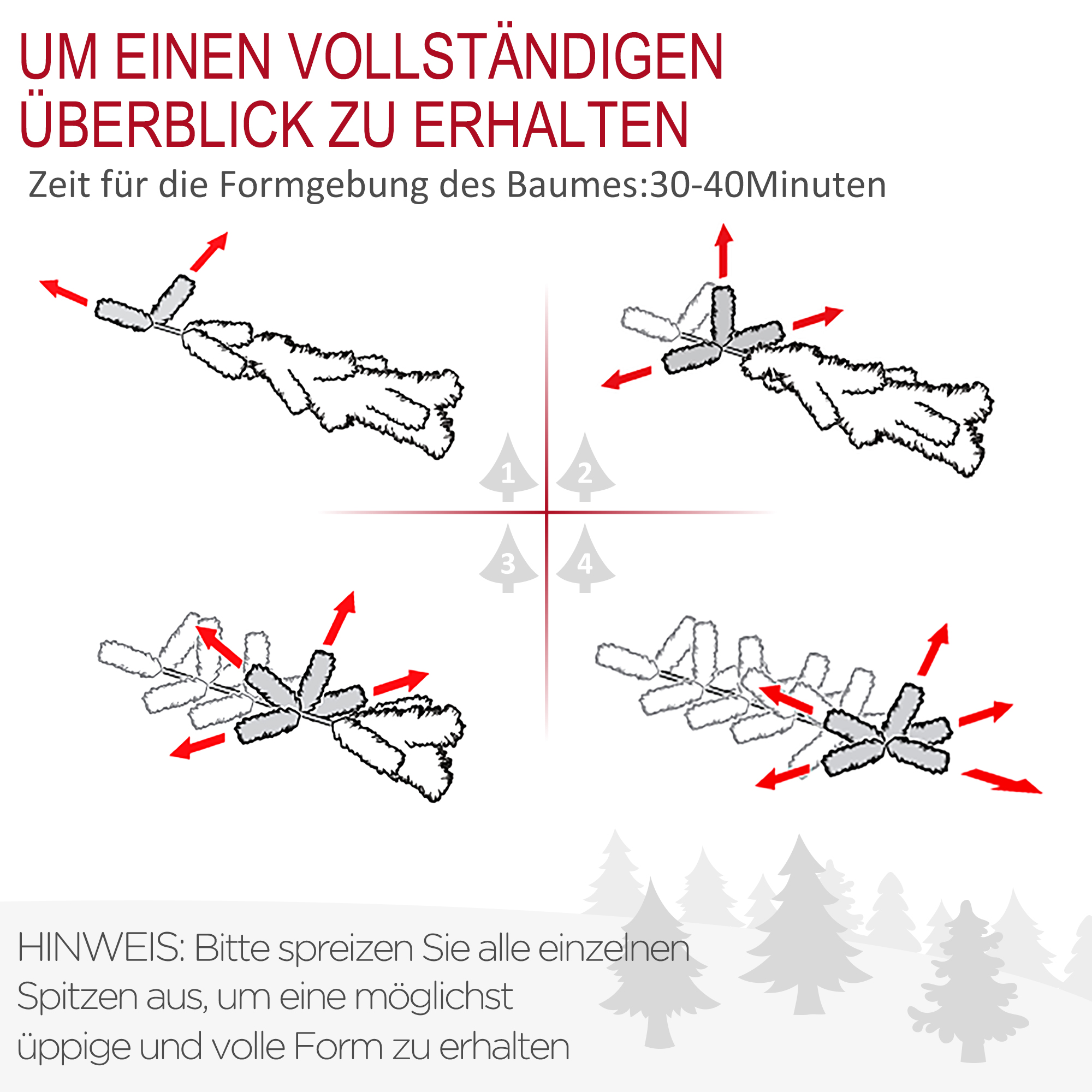 Weihnachtsbaum, Kunsttanne, realistisches Aussehen, schneller Aufbau, Kunststoff, Grün, 114 x 114 x 180cm