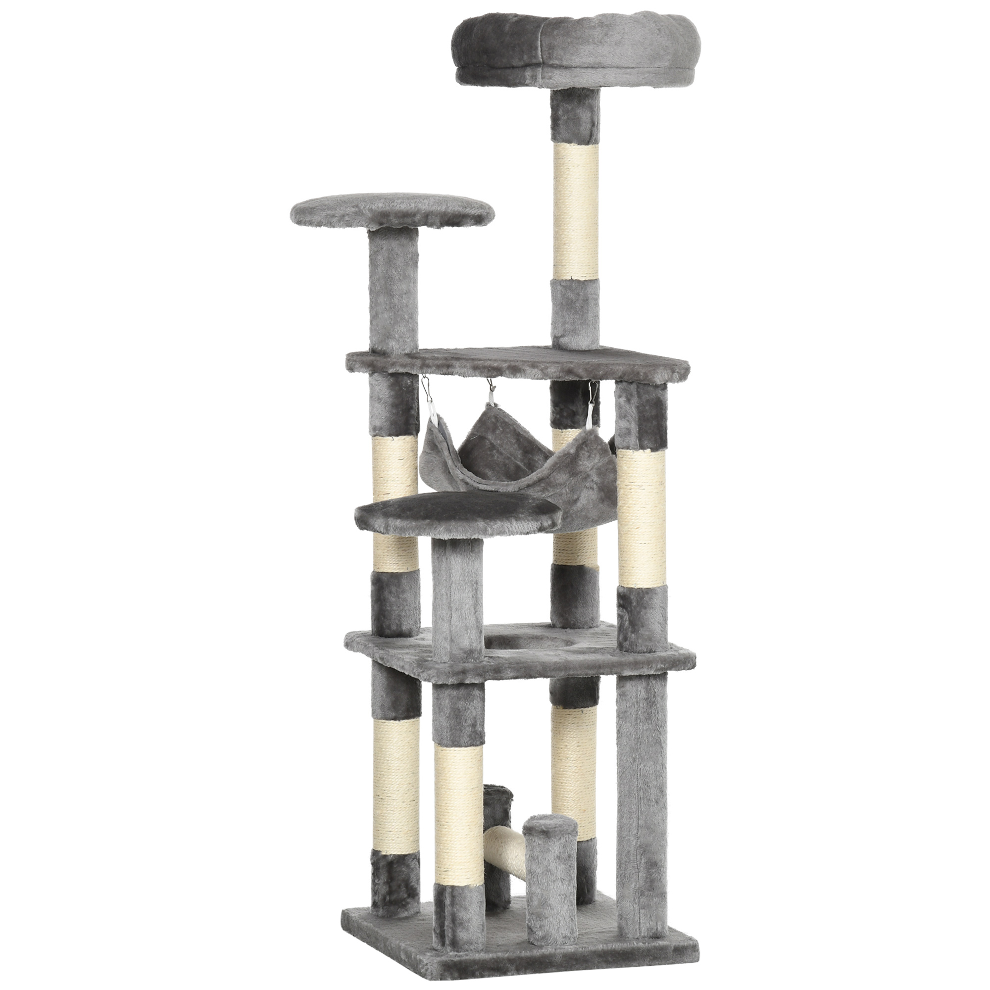 Katzenbaum Katzenkratzbaum Katzenspielturm Katzen Kletterbaum Kratzbaum Hängematte Grau L40 x B40 x H132 cm Katzenbaum Katzenkratzbaum Katzenspielturm Katzen Kletterbaum Kratzbaum Hängematte Grau L40 x B40 x H132 cm