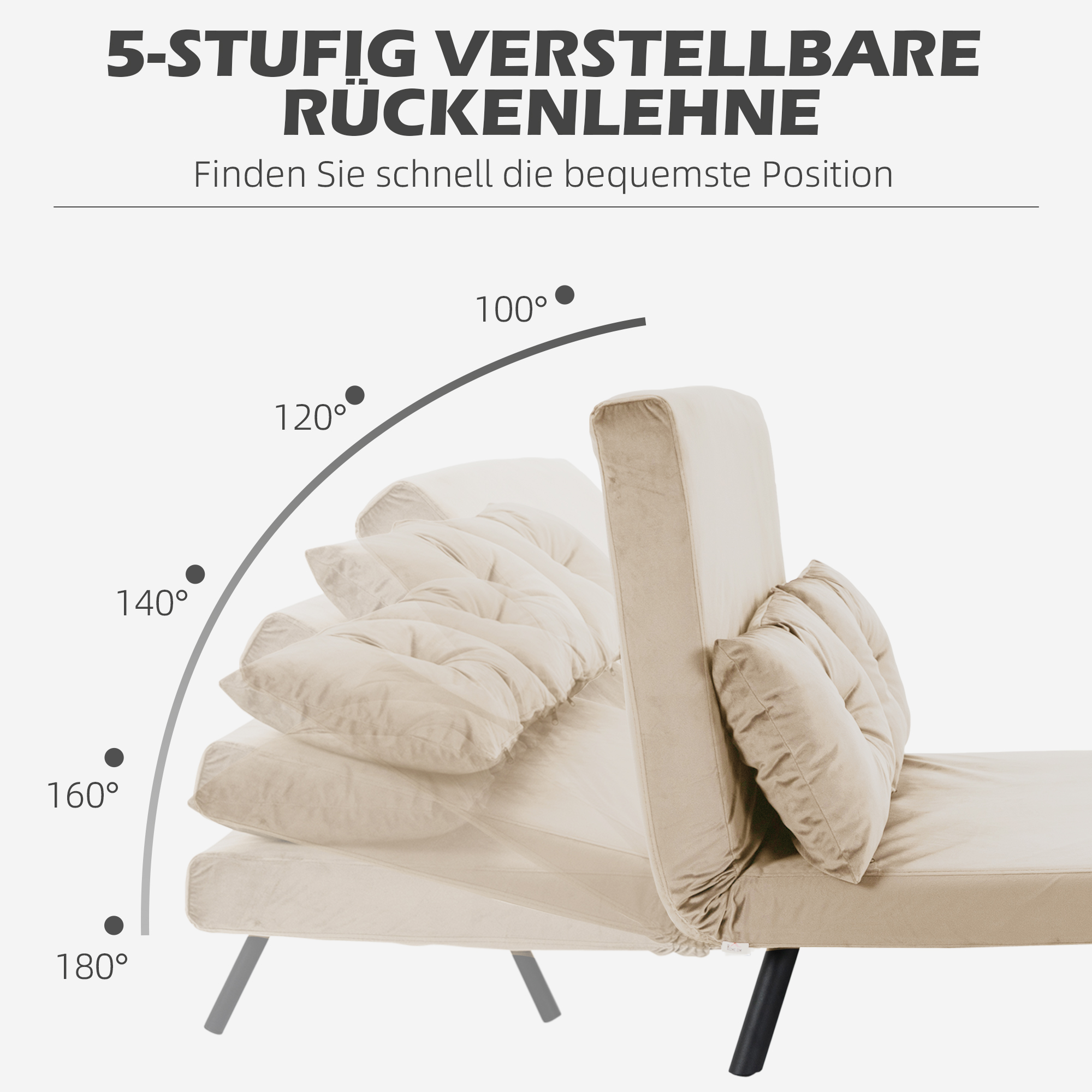 Schlafsofa 2er-Sofa Samtsofa, Schlaffunktion, inkl. 2 Kissen, Samtoptik, Natur + Beige + Schwarz