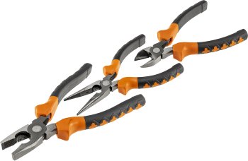 Zangen-Set "ProGrip", 3-teilig, Kombi / Spitzzange, Seitenschneider