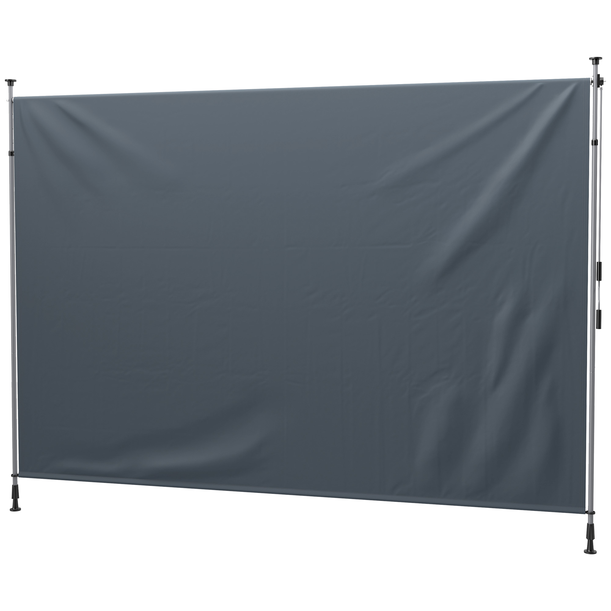 Klemmmarkise mit Handkurbel höhenverstellbar Gelenkarmmarkise Markise ohne Bohren 350 cm breit Dunkelgrau