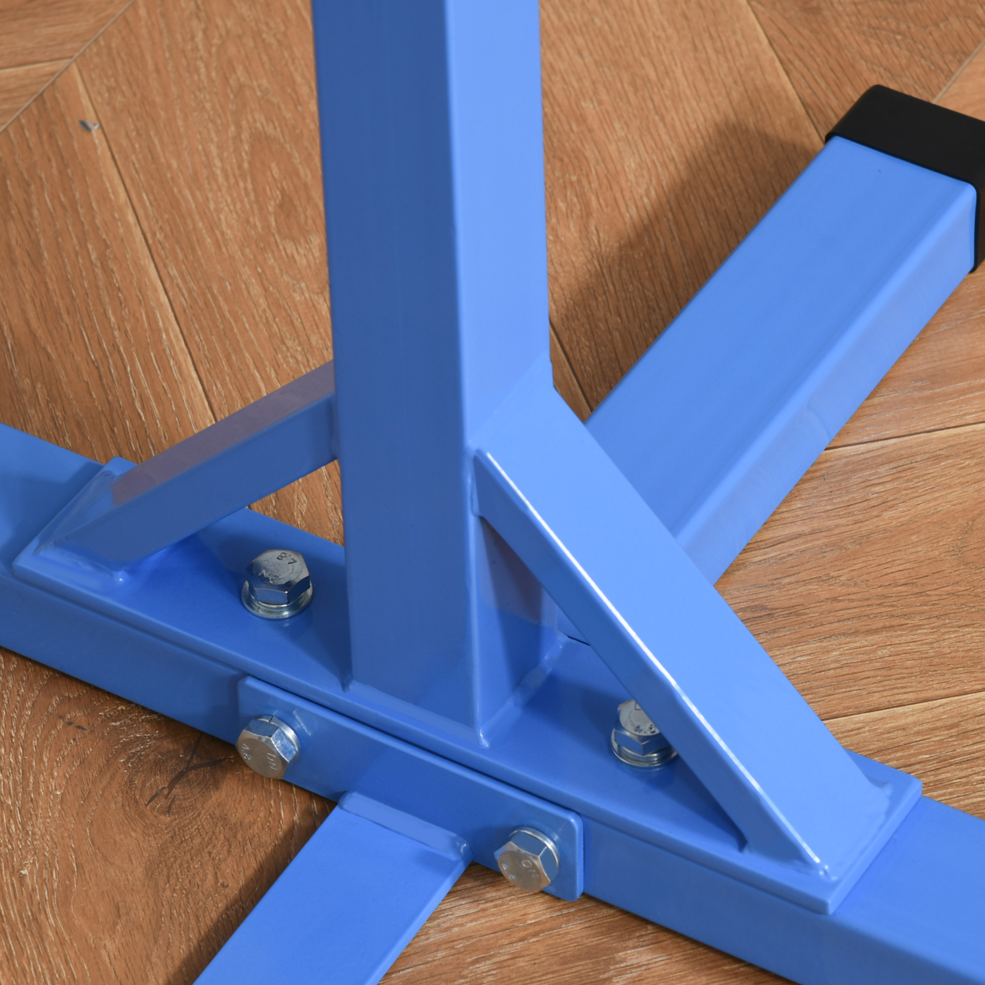 Gymnastik-Turnreck, 13-stufig höhenverstellbar Reckstange, Reck Turnstange aus Holz & stabile Stahlkonstruktion bis 75 kg belastbar, für 3+ Kinder, Indoor, Outdoor, Blau