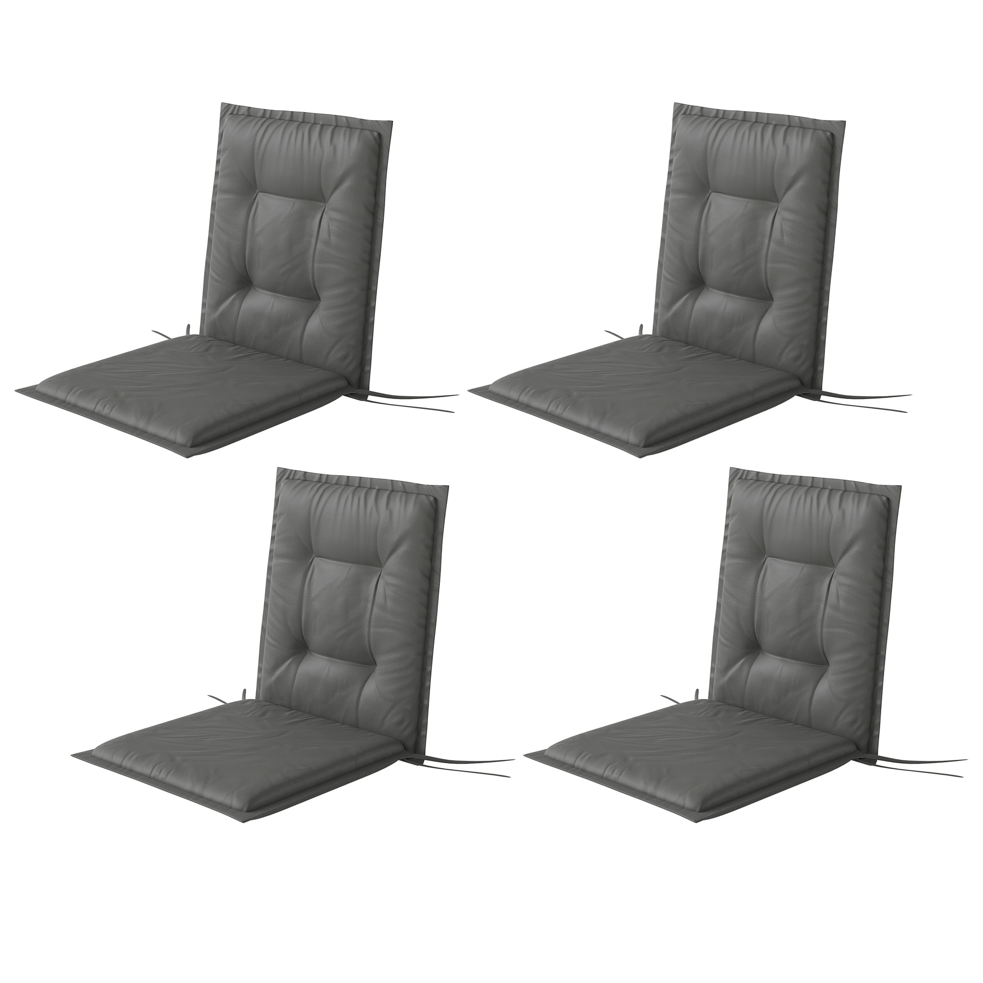 4er Set Sitzkissen 108 x 50 x 5 cm Stuhlkissen mit Bändern, Outdoor Indoor Sitzauflage Hellgrau 4er Set Sitzkissen 108 x 50 x 5 cm Stuhlkissen mit Bändern, Outdoor Indoor Sitzauflage Hellgrau