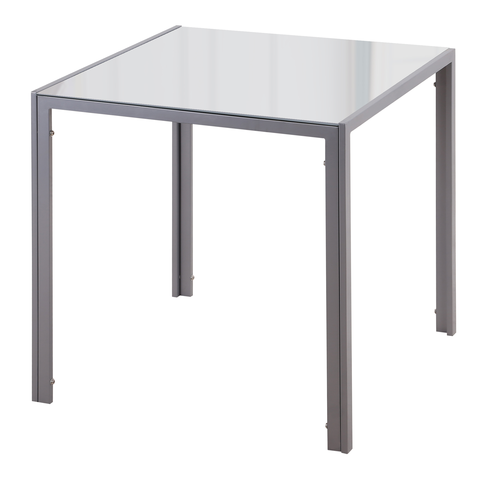 Esstisch Küchentisch Glastisch Quadratischer Tisch, Glasplatte, kompaktes Design, Grau Esstisch Küchentisch Glastisch Quadratischer Tisch, Glasplatte, kompaktes Design, Grau