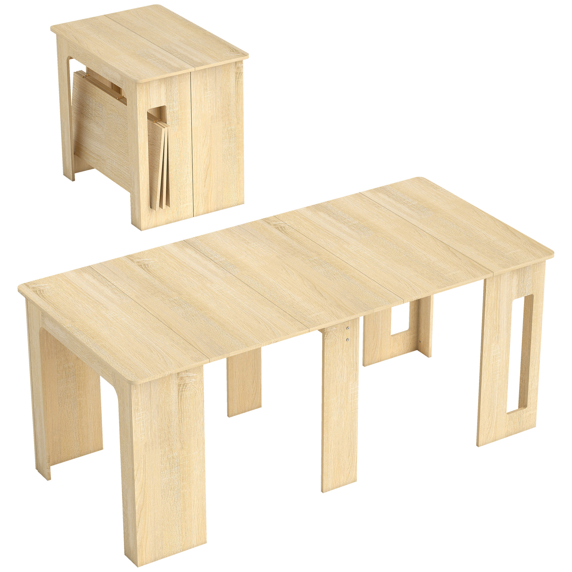 Esstisch, Klapptisch, ausziehbarer Küchentisch, Esszimmertisch, Spanplatten, 60-180 x 85 x 75 cm, Natur Esstisch, Klapptisch, ausziehbarer Küchentisch, Esszimmertisch, Spanplatten, 60-180 x 85 x 75 cm, Natur