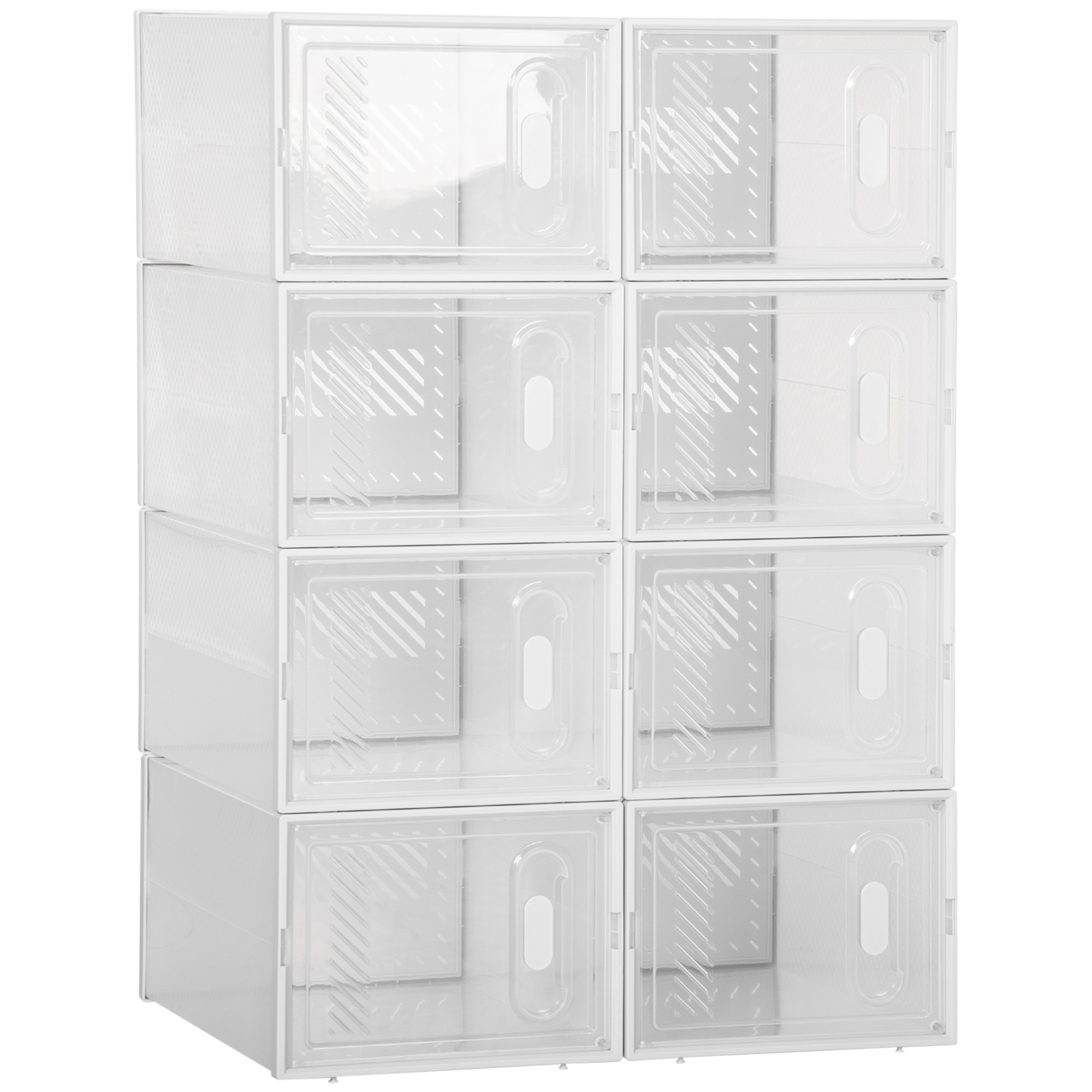 Modulares Regalsystem mit 8 Fächern, Steckregal, 25 cm x 35 cm x 19 cm, Transparent