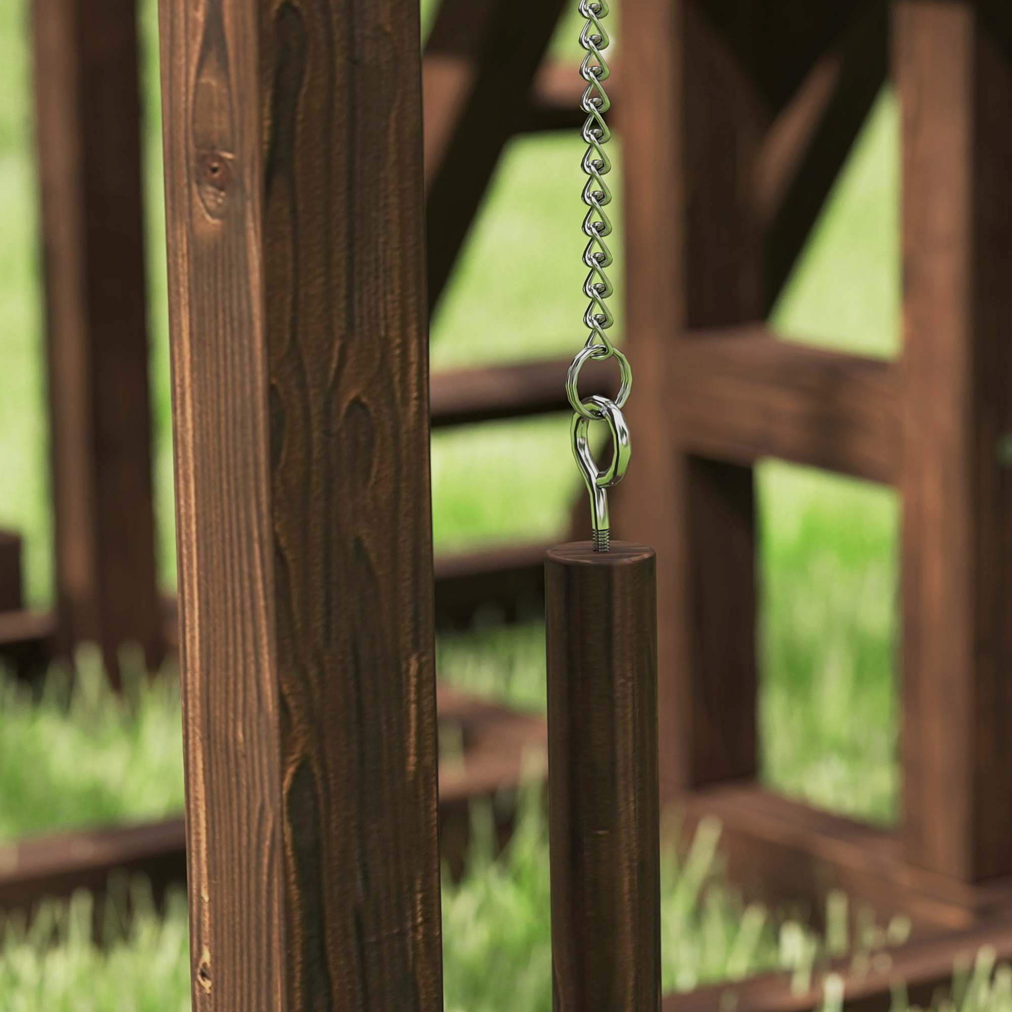 Hühnergestell, Sitzstangen, Rampen, Schaukeln, für 2-3 Hühner, Holz, Braun