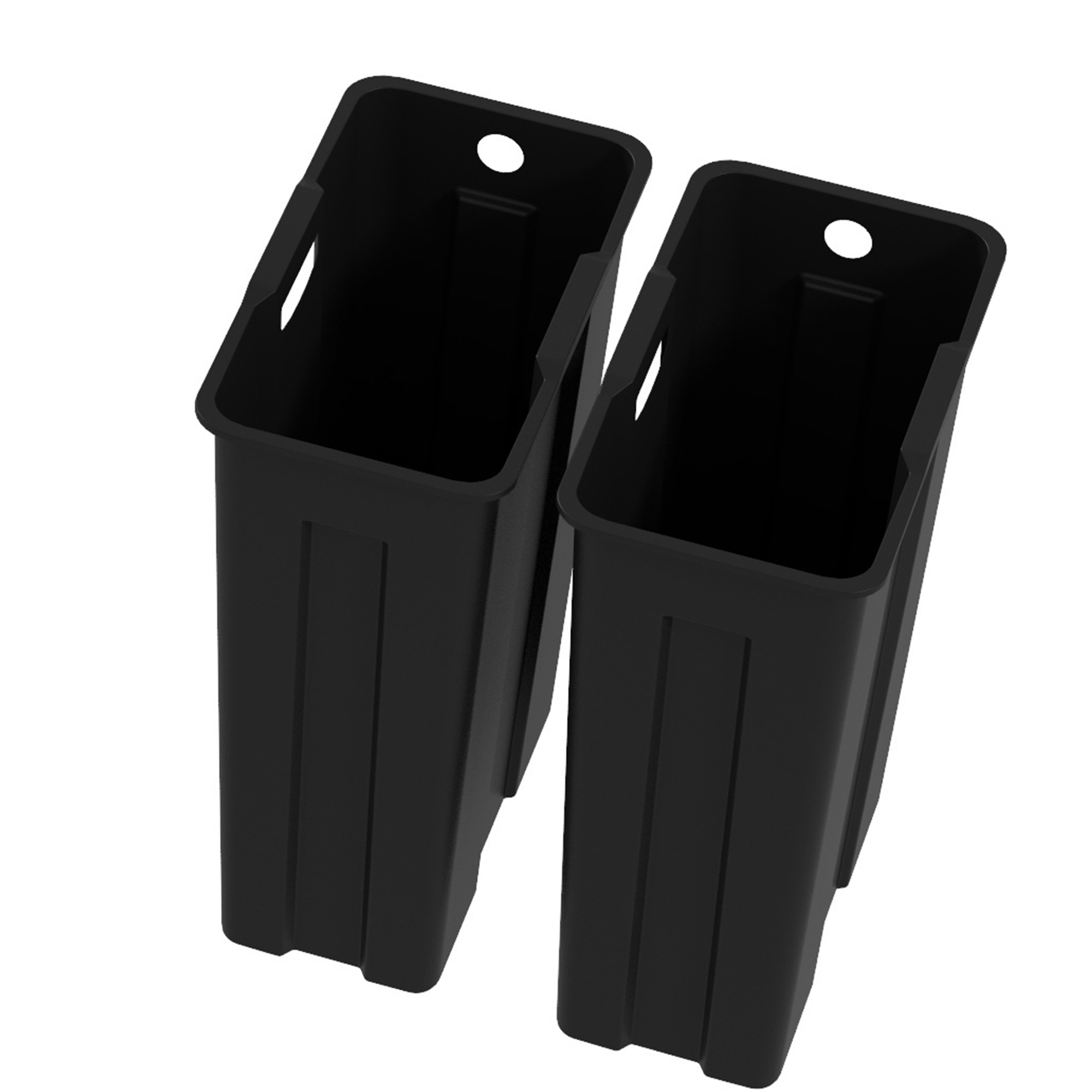 2x 20l Doppelmülleimer, Pedalöffnung, leicht zu reinigen, Edelstahl, Kunststoff, Silber