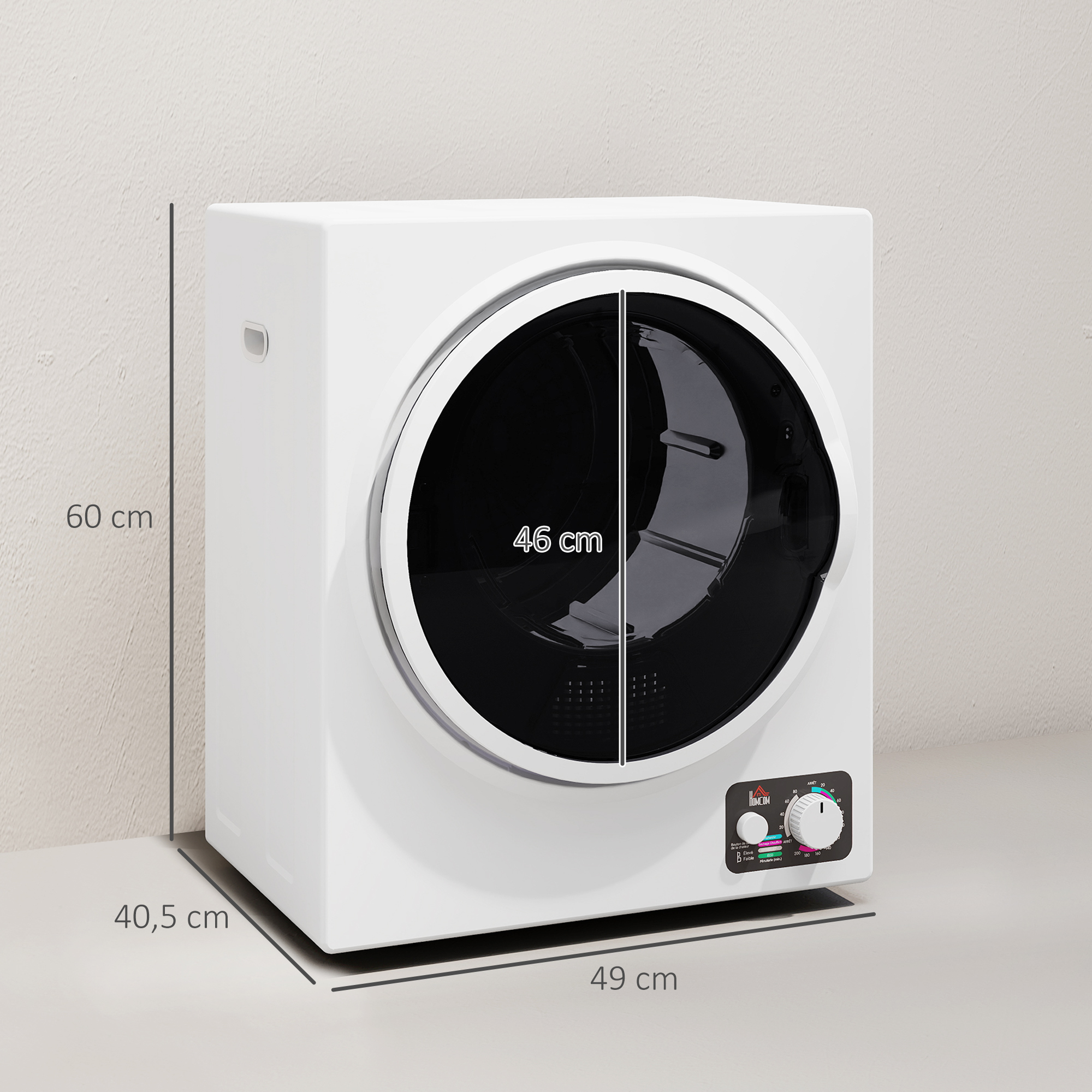 Mini Wäschetrockner 4 kg mit 4 Programme, 2 Heizstufen, Sterilisation bis zu 65? 850W für Kleidung