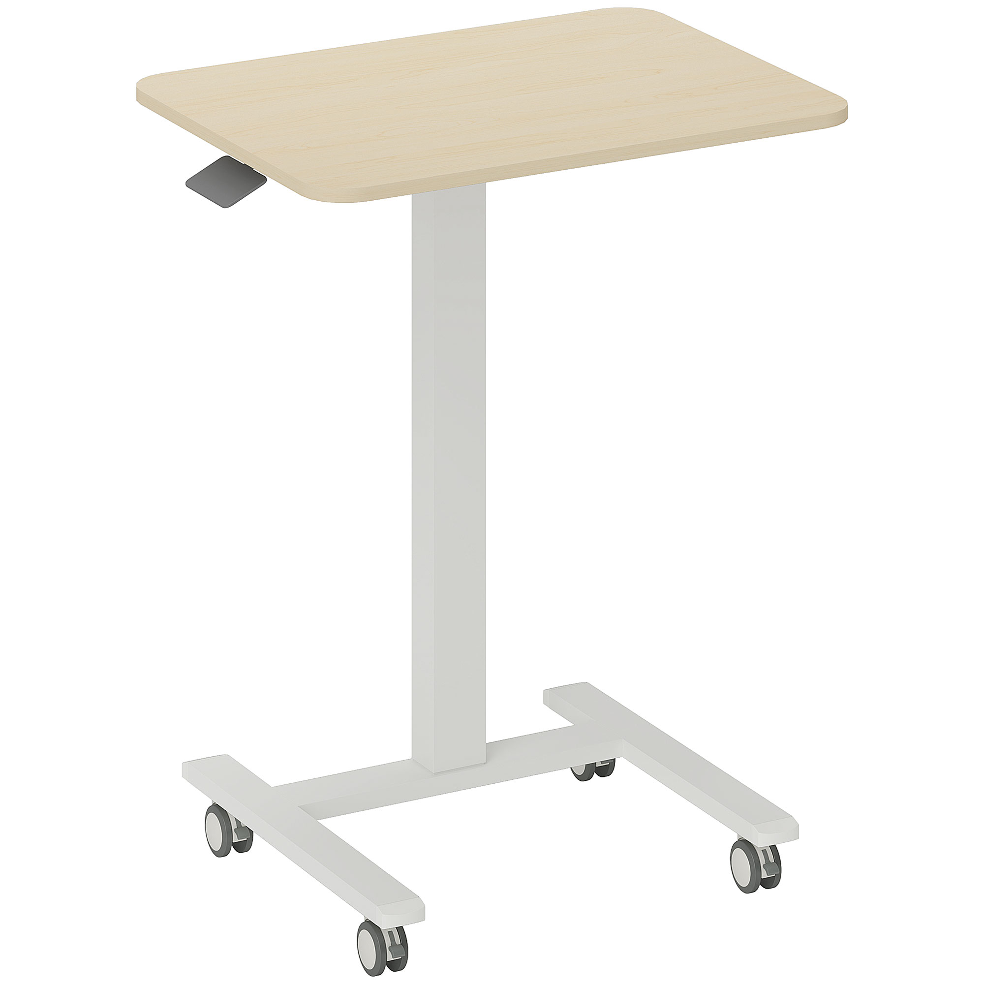 Stehpult Stehtisch, Laptoptisch, höhenverstellbar, 4 Rollen, 65 cm x 48 cm x 108 cm, Gelb
