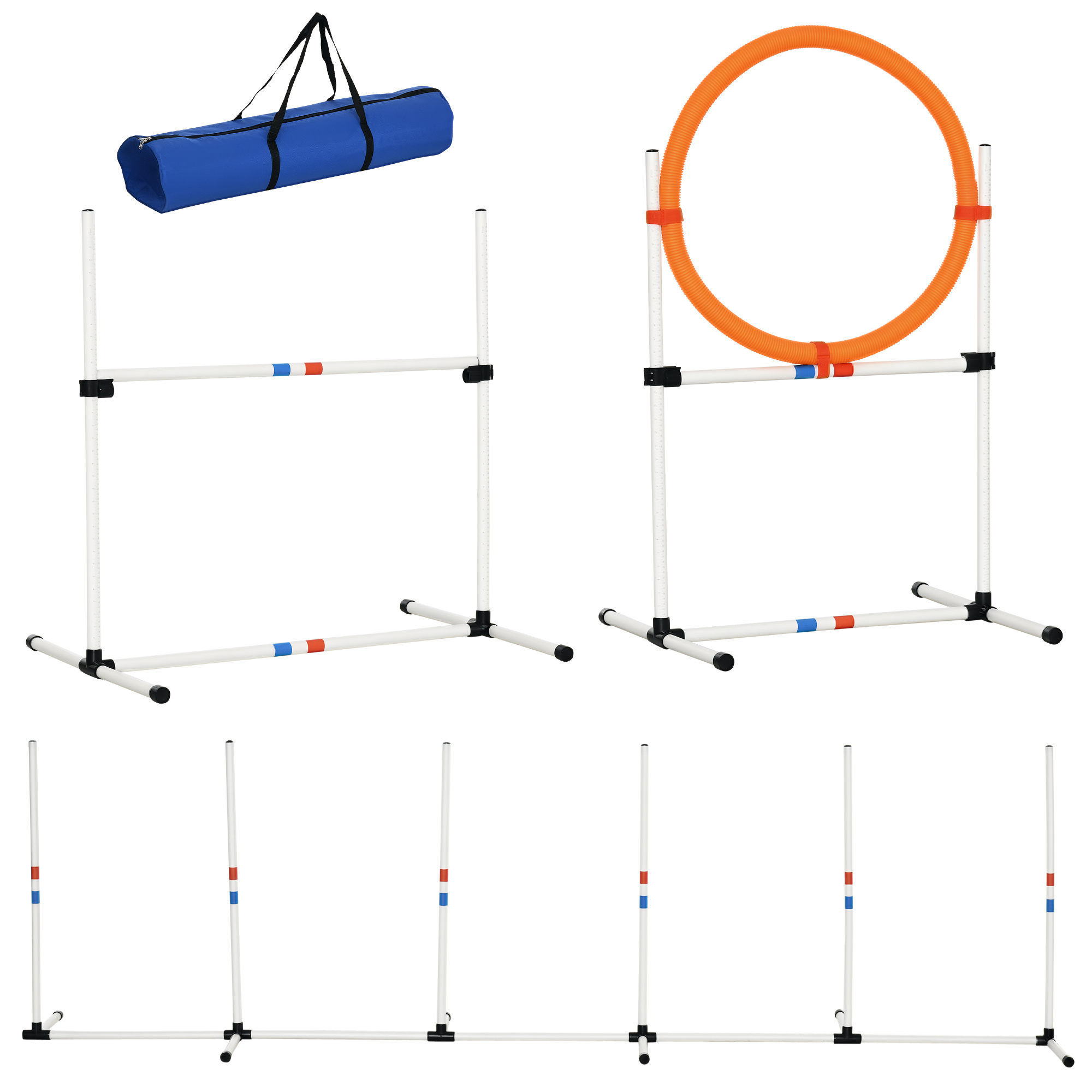 3-tlg. Hunde Agility Set Training für Haustiere Hundetrainigsset Inklusive Tasche Leicht zu tragen Kunststoff Weiß+Gelb 3-tlg. Hunde Agility Set Training für Haustiere Hundetrainigsset Inklusive Tasche Leicht zu tragen Kunststoff Weiß+Gelb
