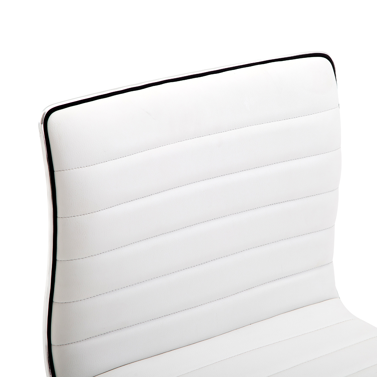 Friseurstuhl, Salonstuhl mit Rückenlehne, höhenverstellbar, Stahl PU, Weiß, 48 x 52 x 78-90 cm
