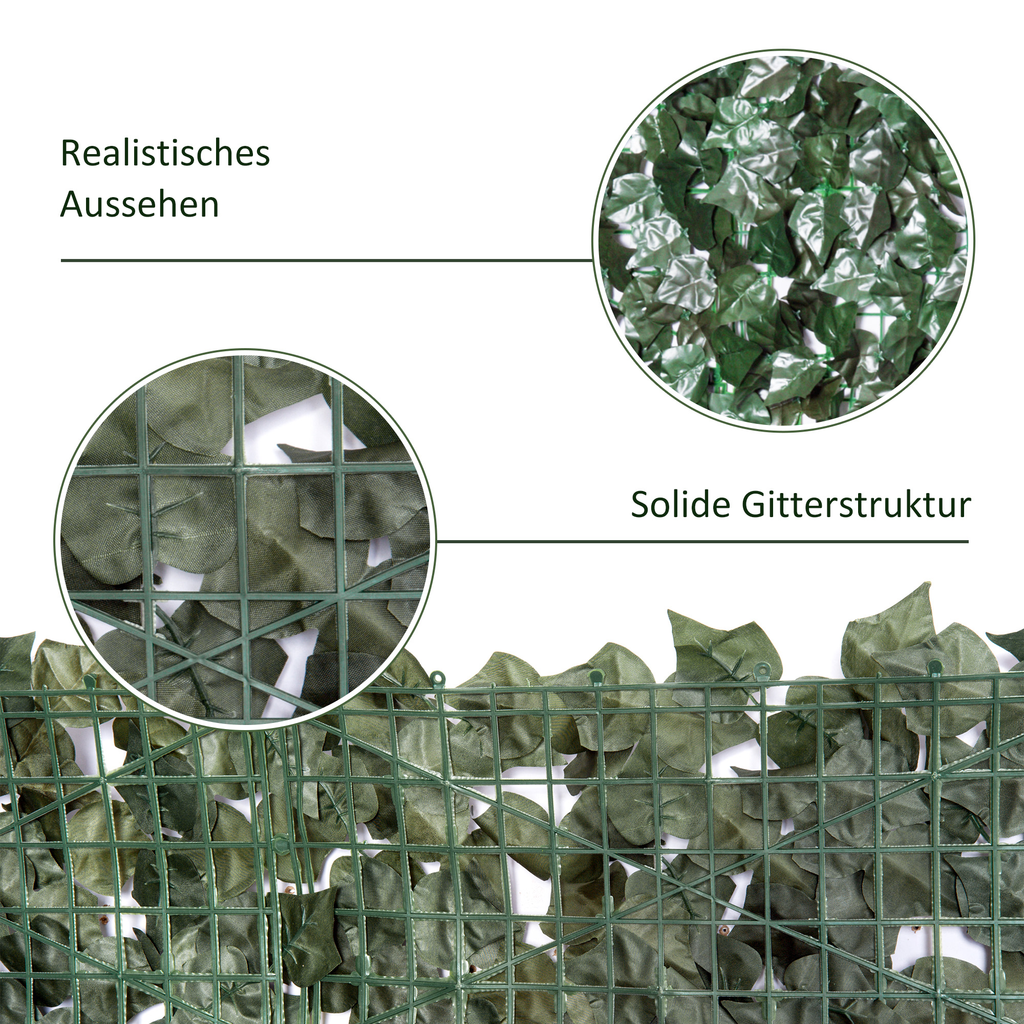 Kunsthecke Kunstpflanze, Kletterpfanze künstliche, 240cm x 100cm. Grün