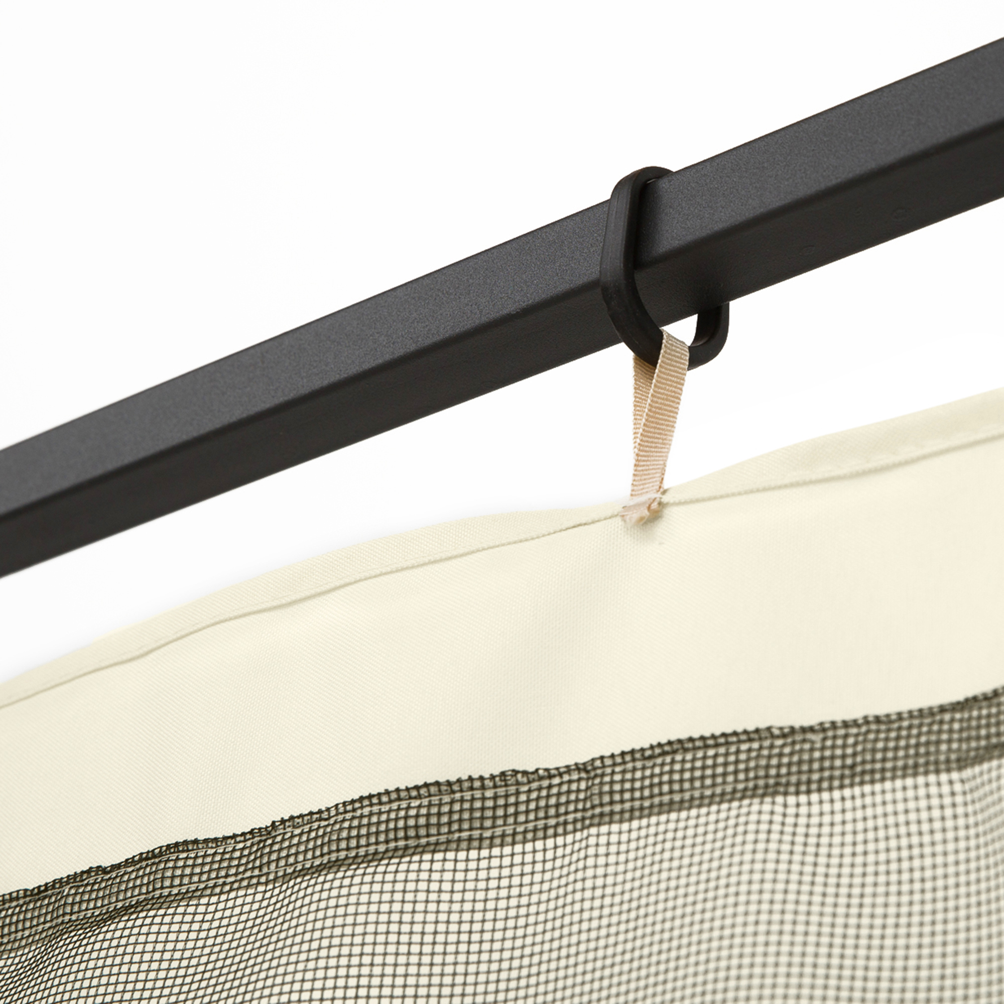 Moskitonetz für 3x3 Pavillon 4 Seitenteile Fliegennetz mit Haken Reißverschluss Mückennetz Insektenschutz Fliegengitter Nylon-Mesh Schwarz