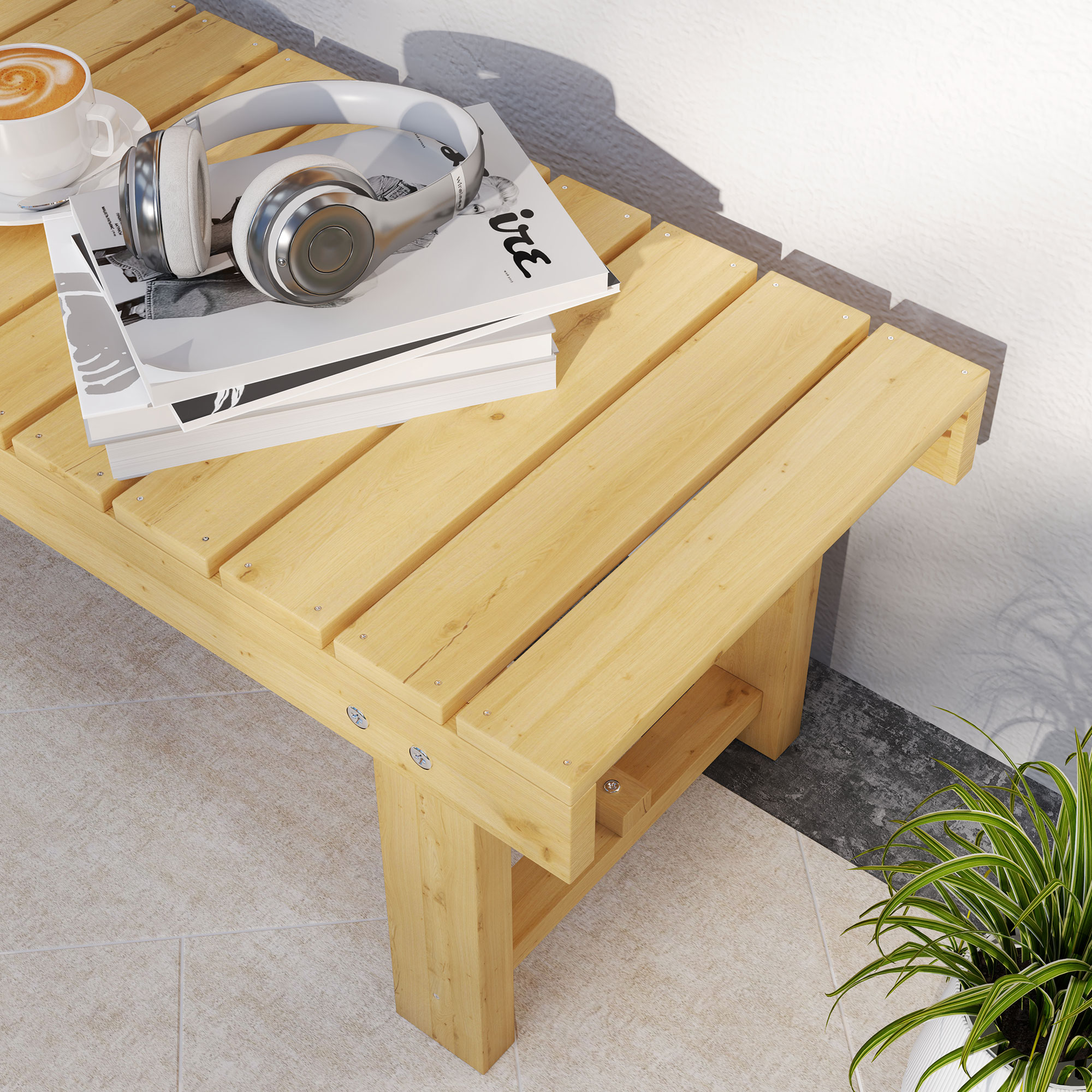 2-Sitzer Gartenbank Holz, wetterfest Sitzbank, Gartenmöbel mit Wasserresistente Lackierung, Parkbank 250kg belastbar, Holzbank für Balkon Terrasse, Garten, 110 x 38 x 35 cm Naturholz