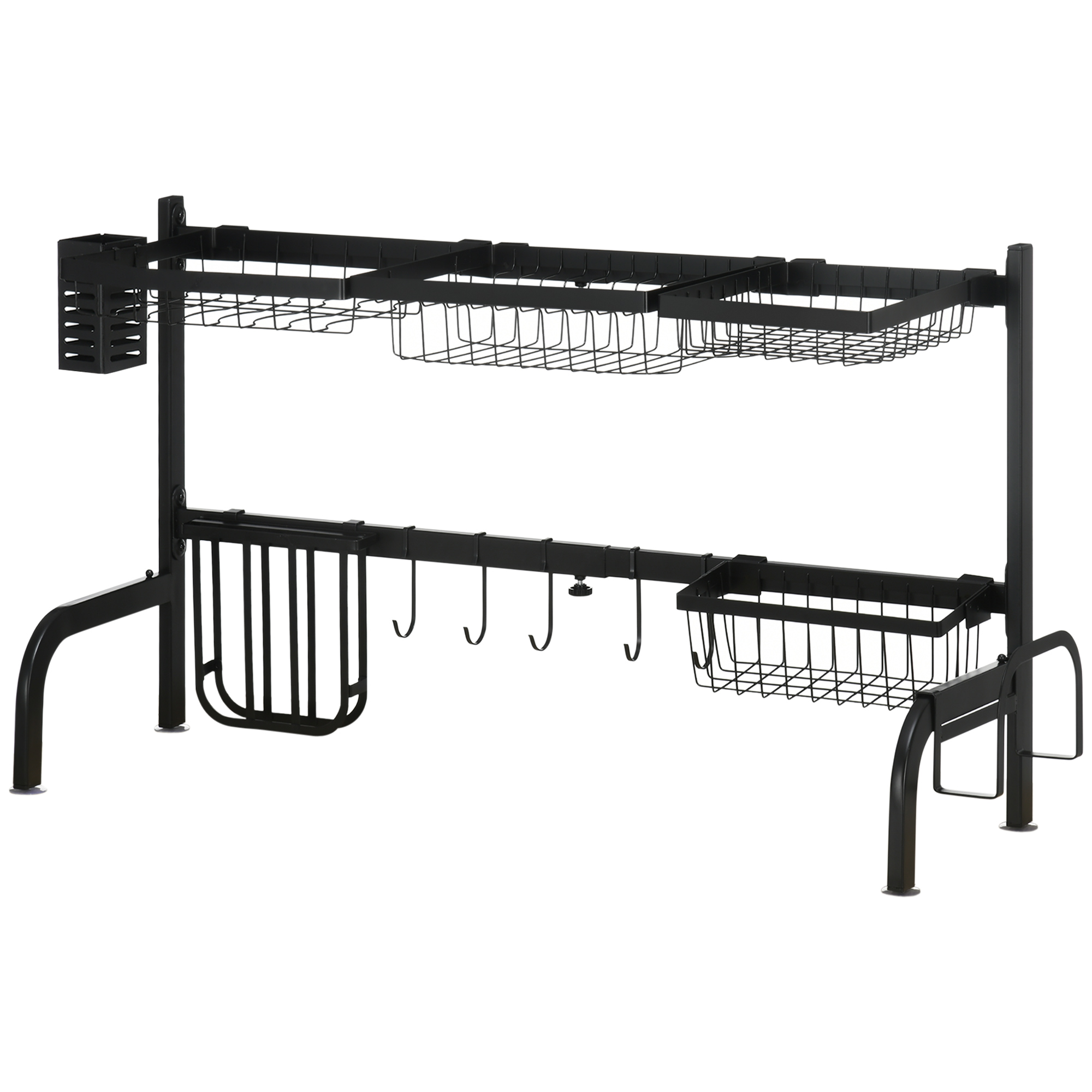 Abtropfgestell, längenverstellbar 51-93 cm, viele Elemente, flexible Anordnung, 93 x 30 x 52cm, schwarz Abtropfgestell, längenverstellbar 51-93 cm, viele Elemente, flexible Anordnung, 93 x 30 x 52cm, schwarz