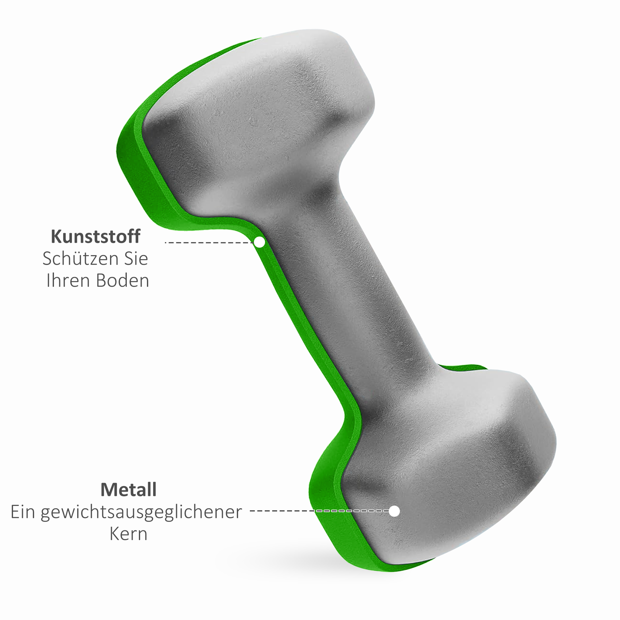 Hantelset mit Aufbewahrungsgestell, Set mit 6 Hanteln für Fitness-Training, 2 x 3kg, 2 x 4kg, 2 x 5kg