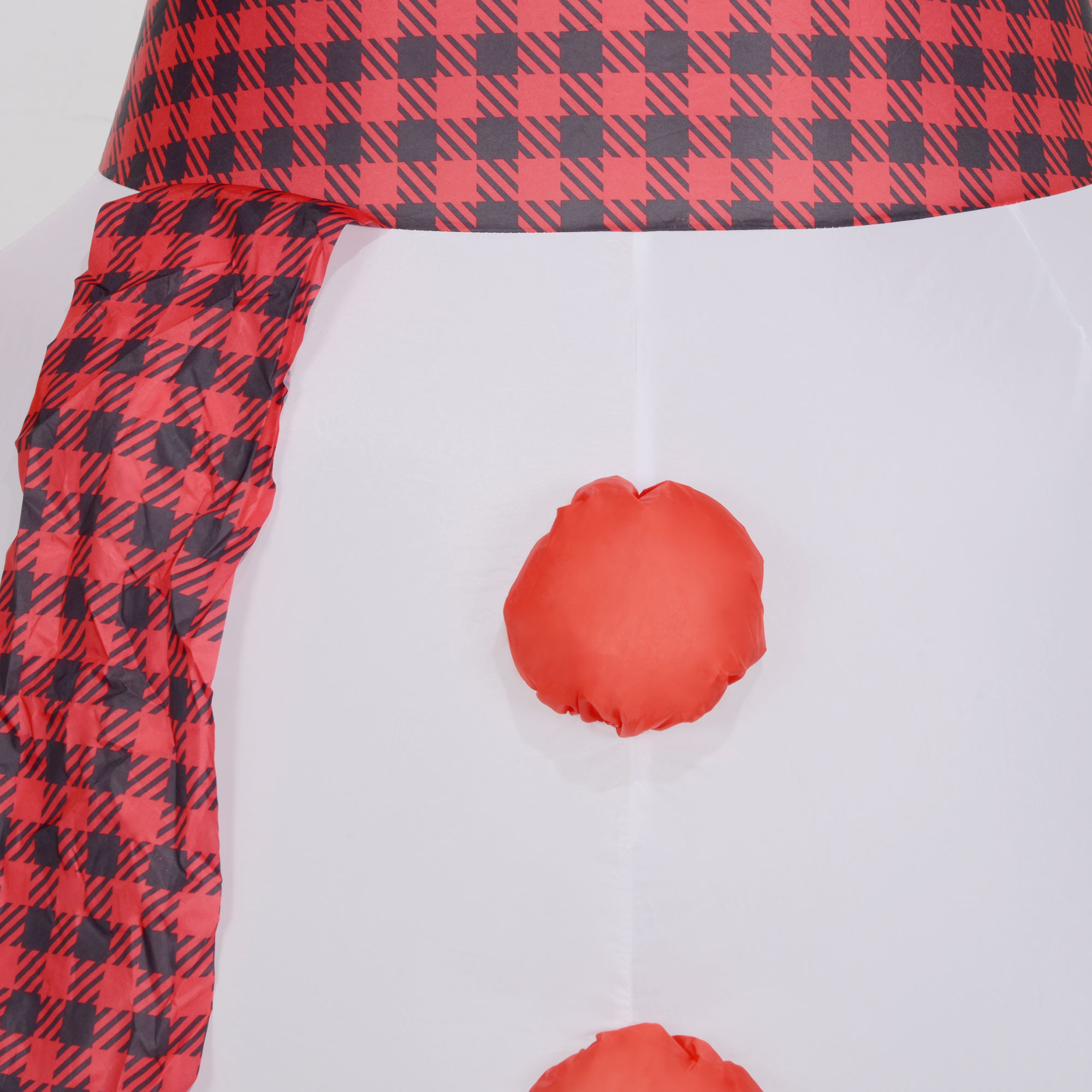 großer Schneemann, 2,40 m, Weihnachtsdeko, mit LEDs, selbstaufblasend, Polyester