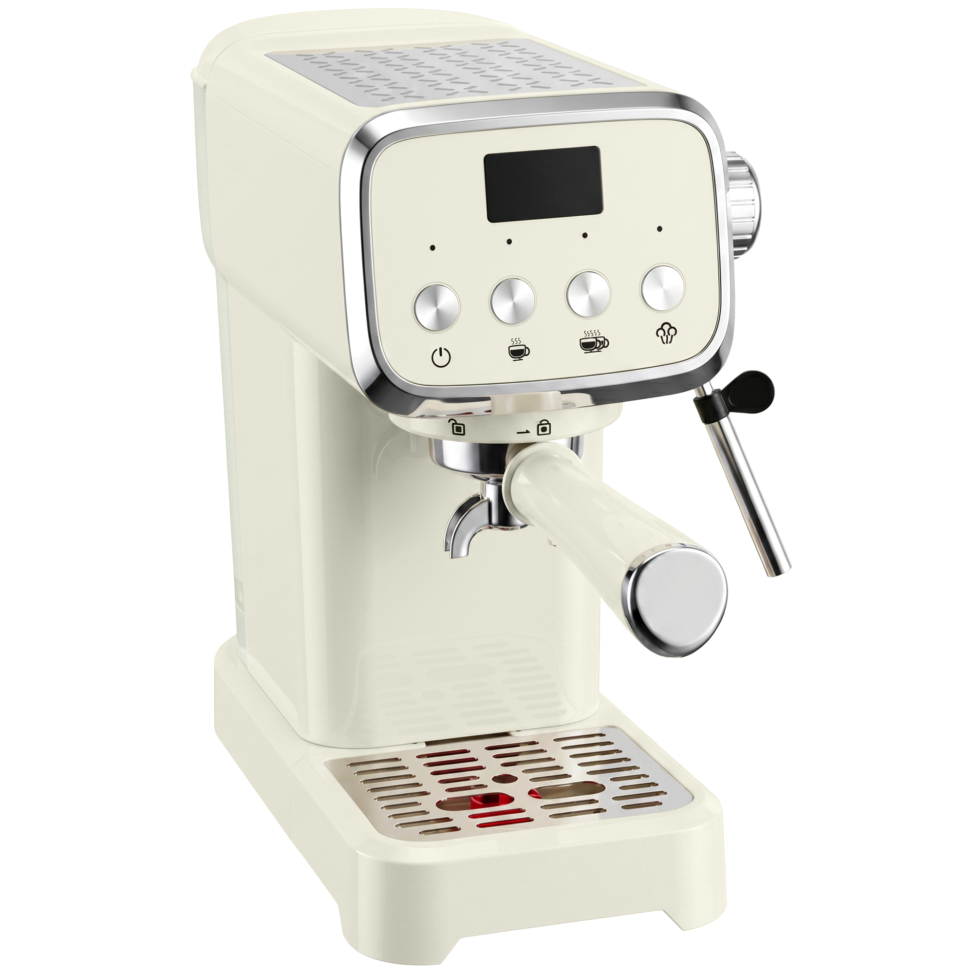 Siebträgermaschine 20 Bar Espressomaschine mit Milchaufschäumer und 1,2L abnehmbaren Wassertank für Espresso