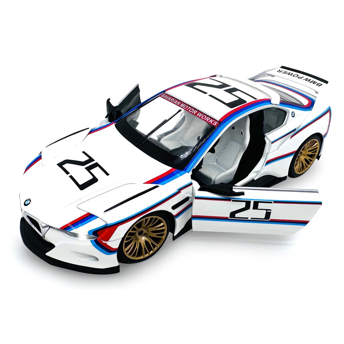 BMW 3.0 CSL Hommage R Diecast 1:24 weiß inkl. Knopfzellen BMW 3.0 CSL Hommage R Diecast 1:24 weiß inkl. Knopfzellen