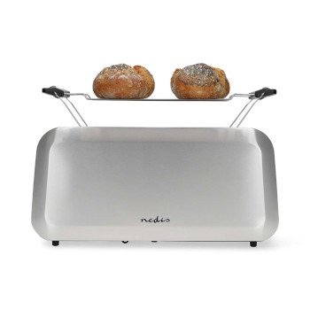 Toaster | 2 Lange Schlitze | Bräunungsstufen: 7 | Auftaufunktion | Aluminium / Silber