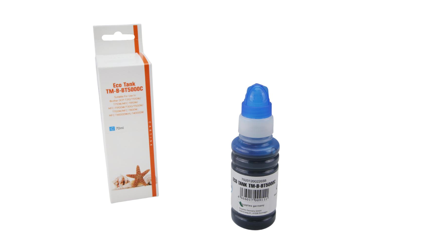 BT5000C Eco Tank Nachfüllflasche cyan für Brother / BT5000C / 70ml BT5000C Eco Tank Nachfüllflasche cyan für Brother / BT5000C / 70ml