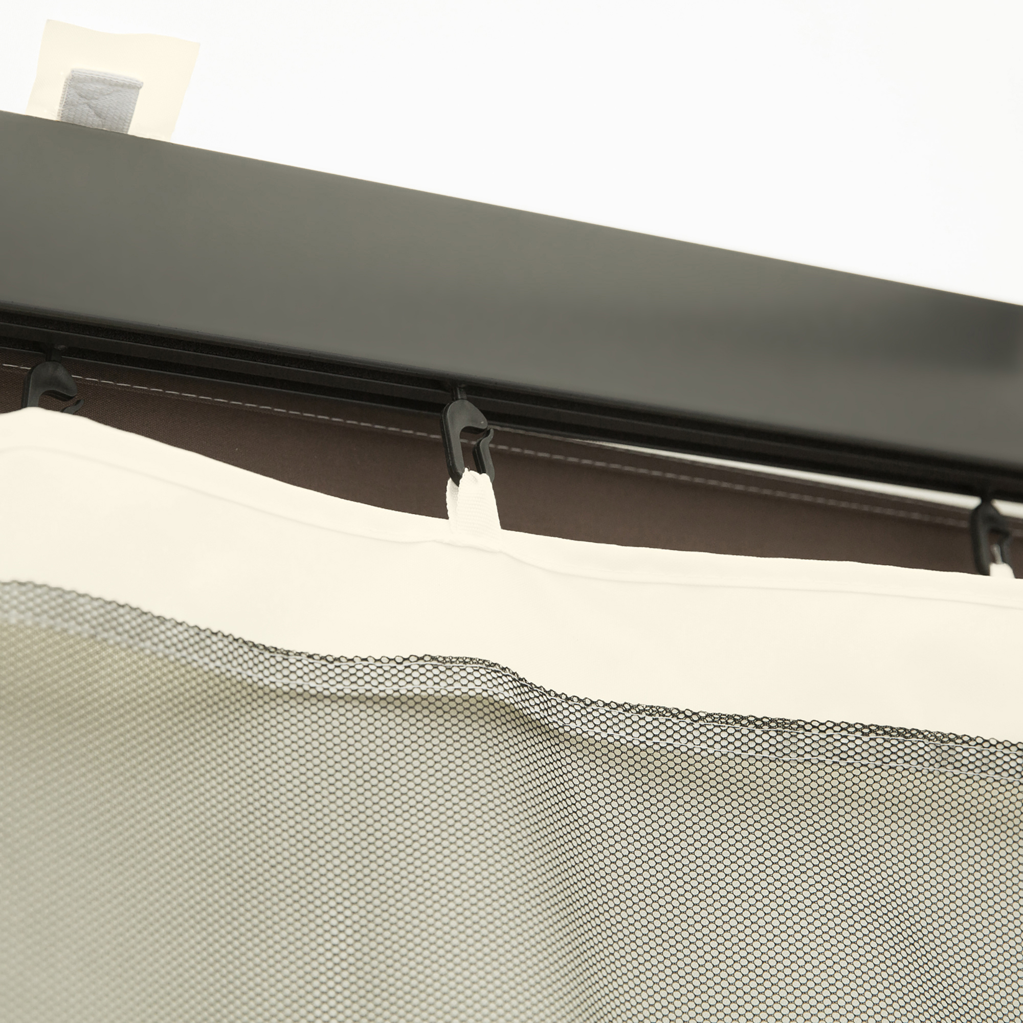 Ersatz-Netzvorhang für 3 x 4 m Gartenpavillons, Fliegennetz, mit Reißverschlüssen, Polyester, Schwarz