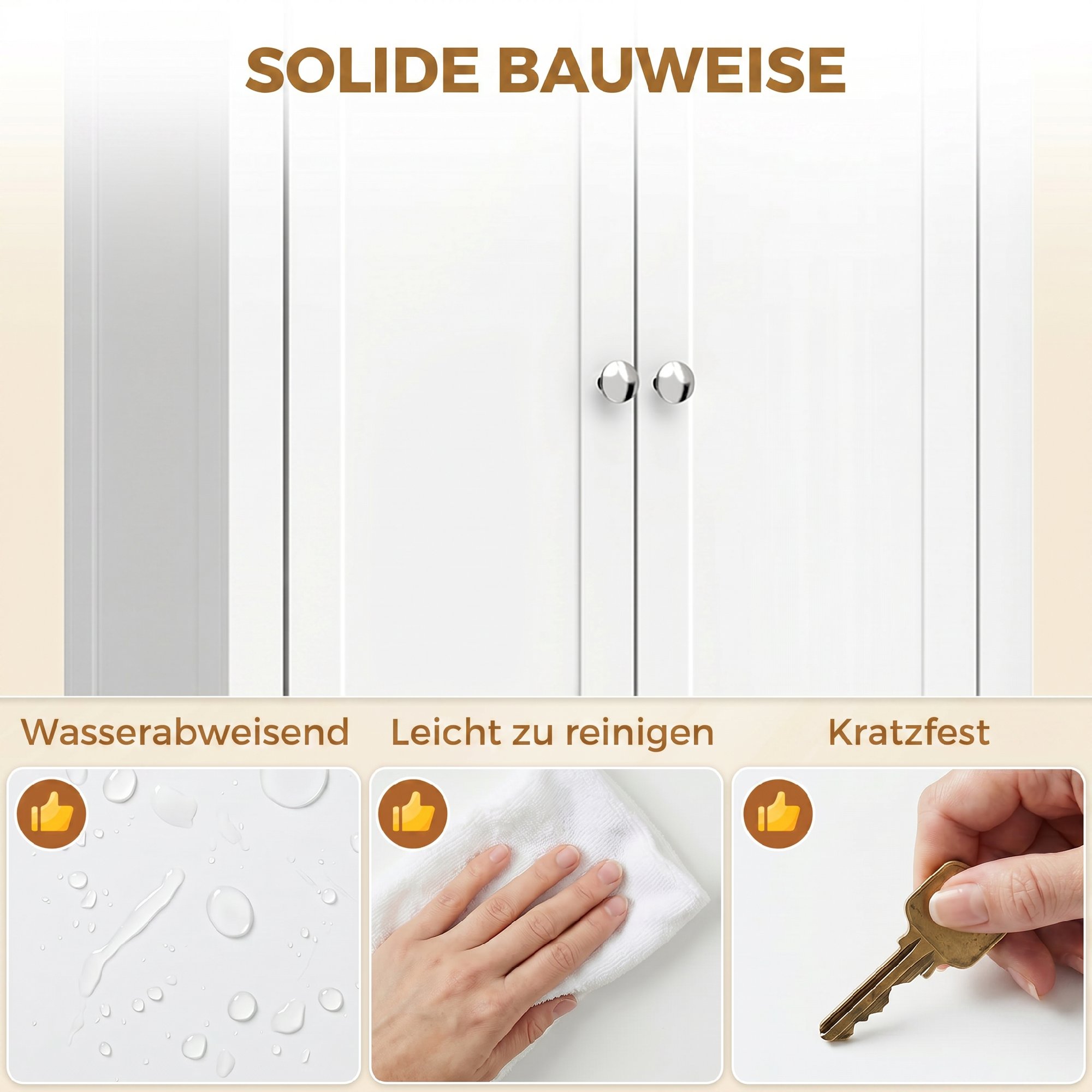 Badezimmerschrank 170 cm hoch, schmaler freistehender Badschrank mit verstellbaren Einlegeböden, für Waschküche